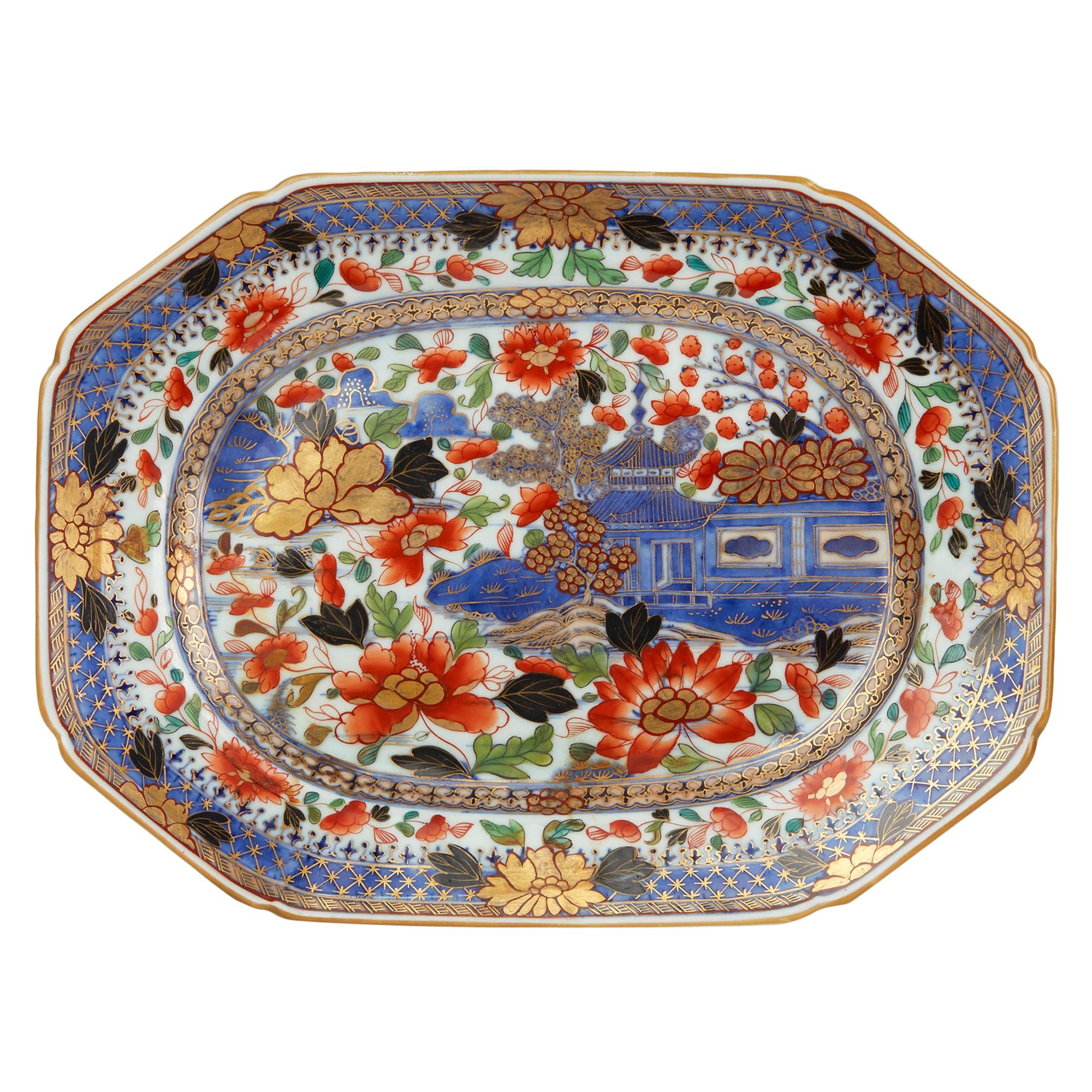 Exceptional Chinese Qianlong Porcelain Overpainted Serving Dish, circa 1760