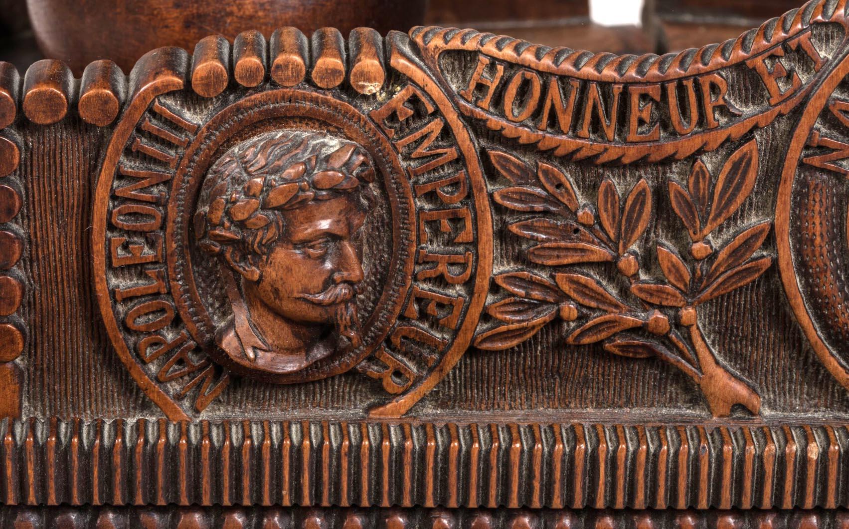 Patinated Exceptional Cigar Humidor – Tribute to Prince Imperial Napoleon IV (1873-1879) For Sale