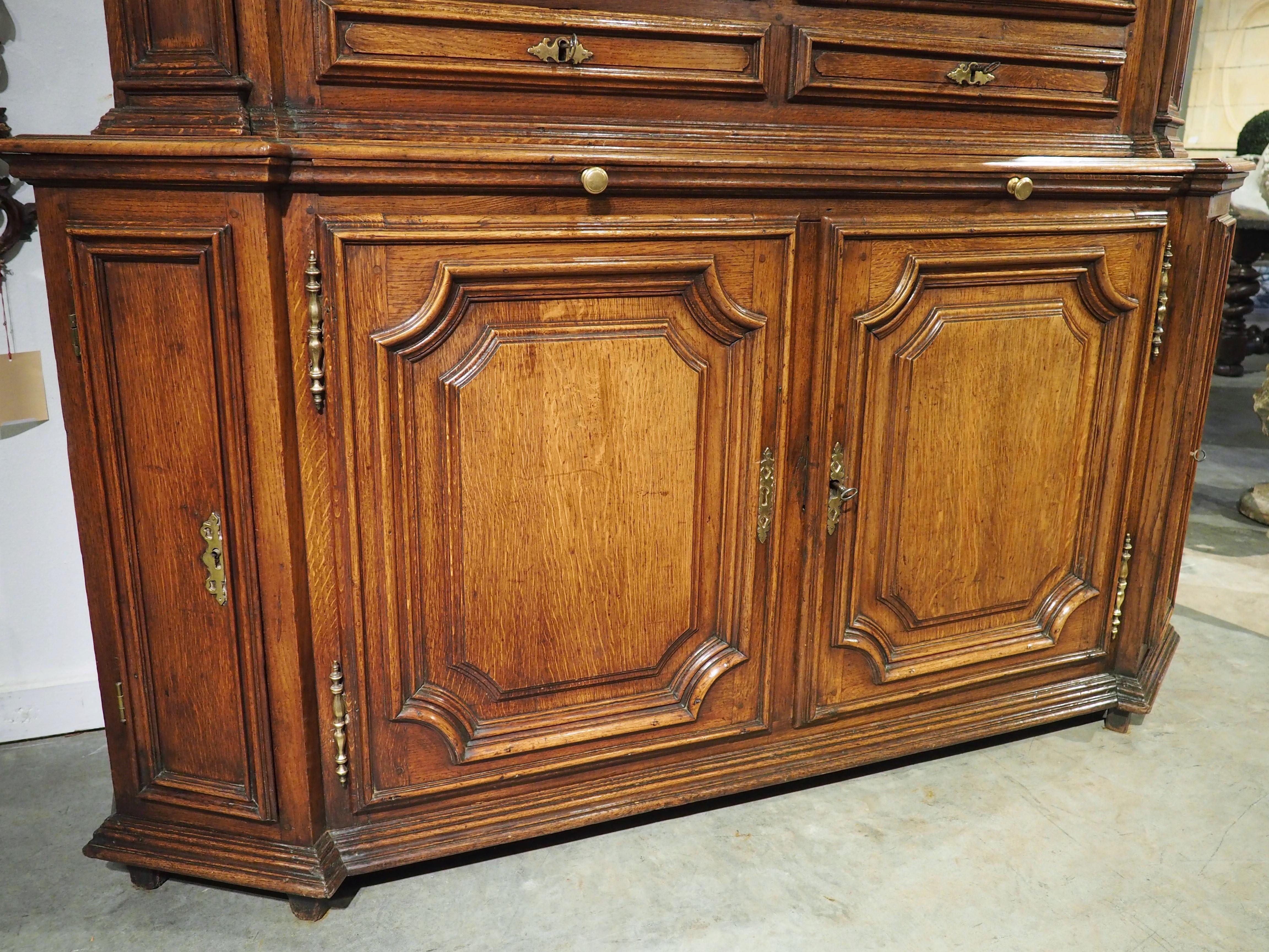 Exceptional Circa 1700 French Oak Buffet Deux Corps For Sale 6