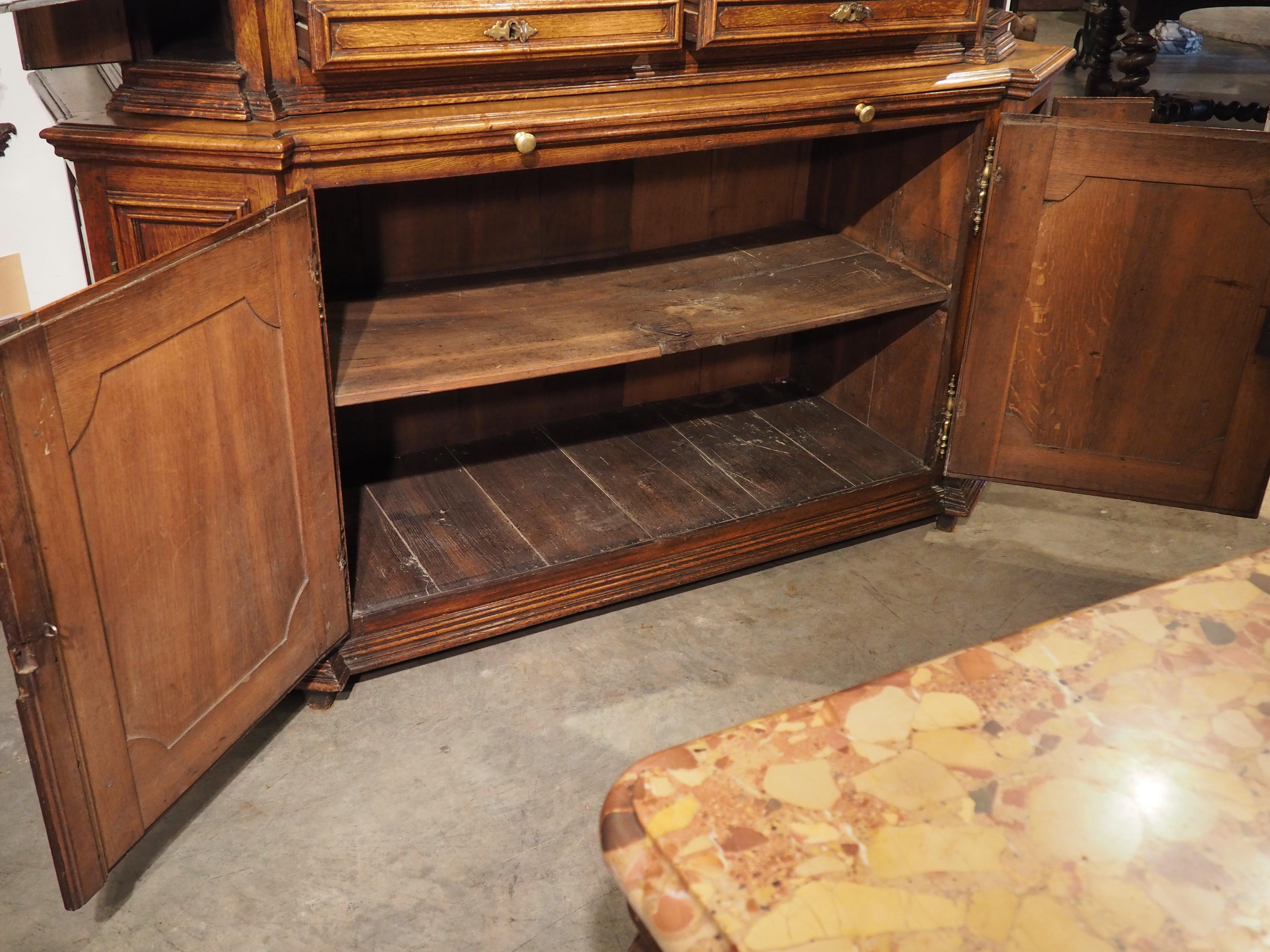 Exceptional Circa 1700 French Oak Buffet Deux Corps For Sale 1