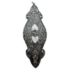 Exceptional Circa 1920 Art Deco Platinum 12-13 Carat Diamond Brooch Pendant