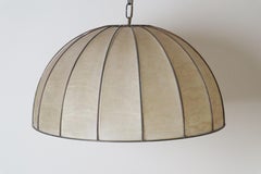 Exceptional Cocoon Pendant Lamp In a Brass Cage, Linus Bob; Limbach 1960s