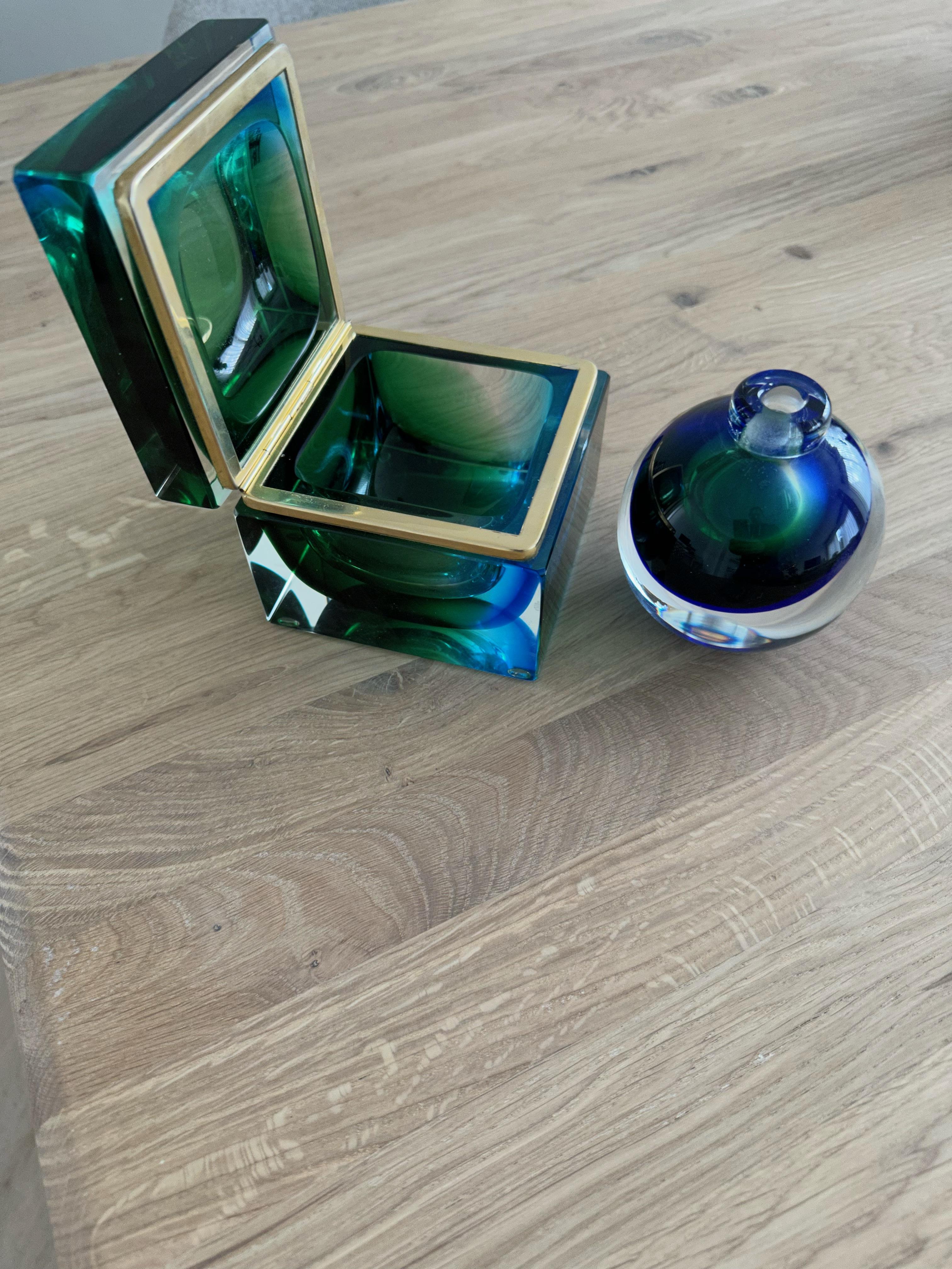 Exceptional Color Murano Glass Art Box with Vase Design & Marked by Mandruzzato 3