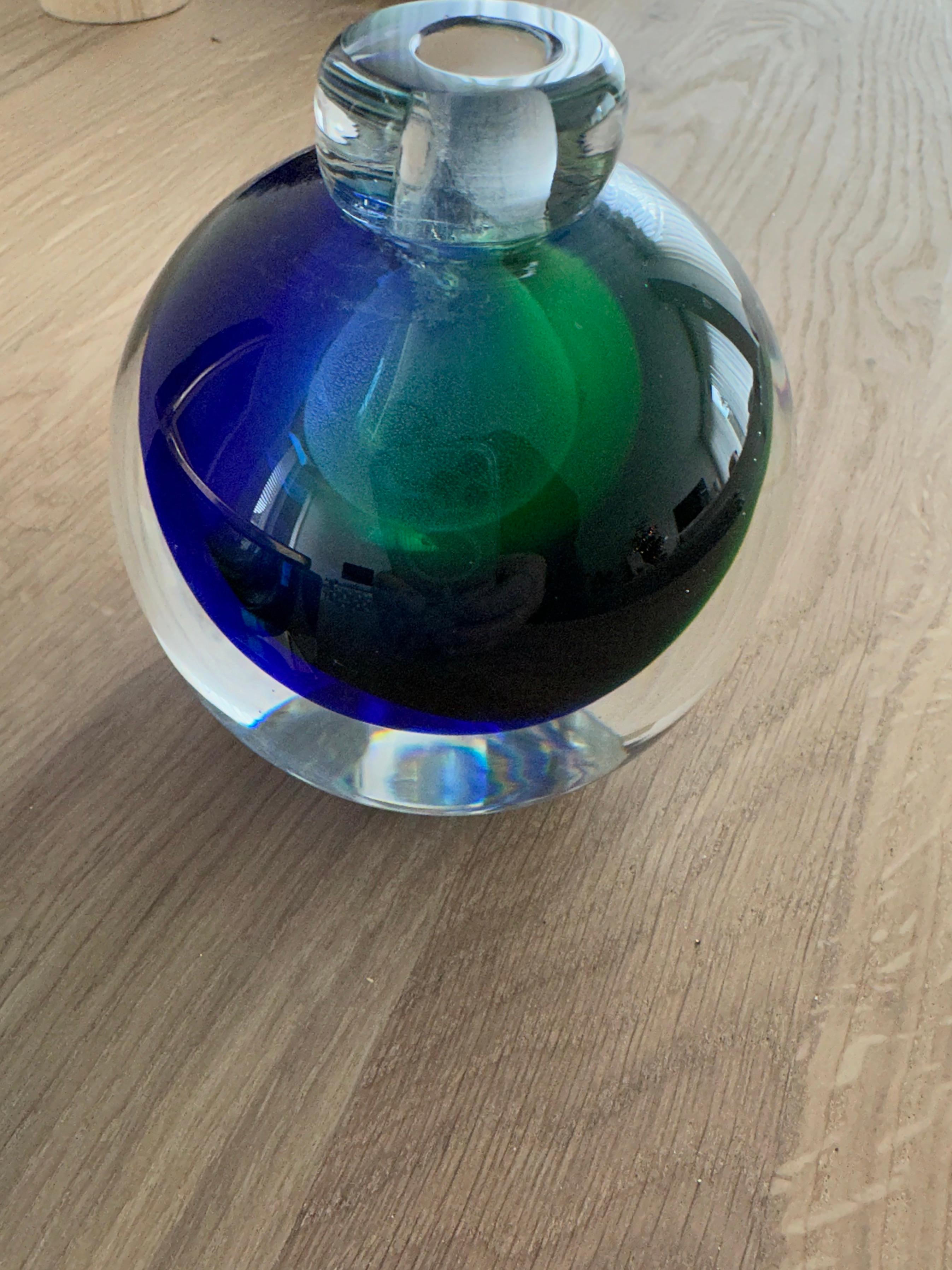 Exceptional Color Murano Glass Art Box with Vase Design & Marked by Mandruzzato 7
