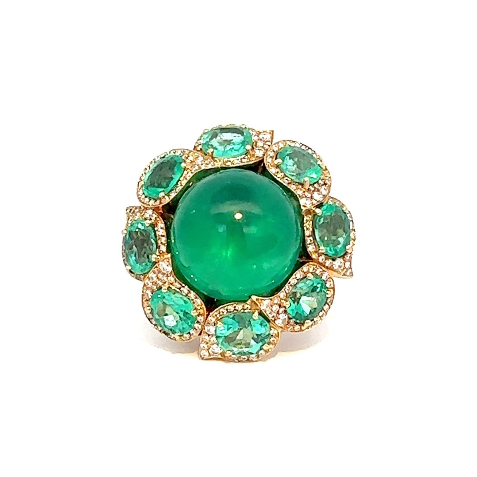 Esmeralda Brillante Anillo 45 ct AAA+ valor estimado 175000.-Euro excepcional Estilo en Excelente estado para la venta en Viena, Viena