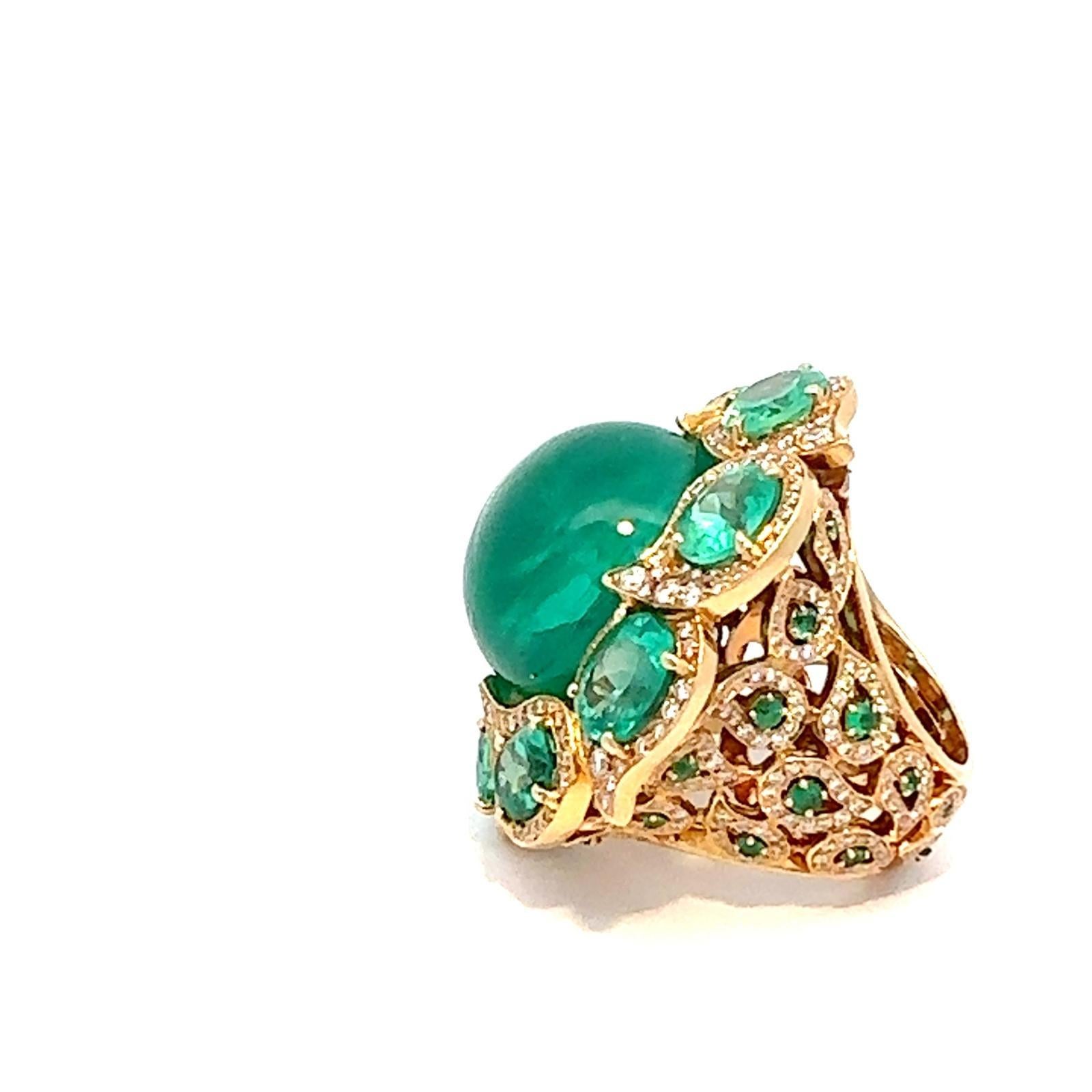 Esmeralda Brillante Anillo 45 ct AAA+ valor estimado 175000.-Euro excepcional Estilo en venta 1