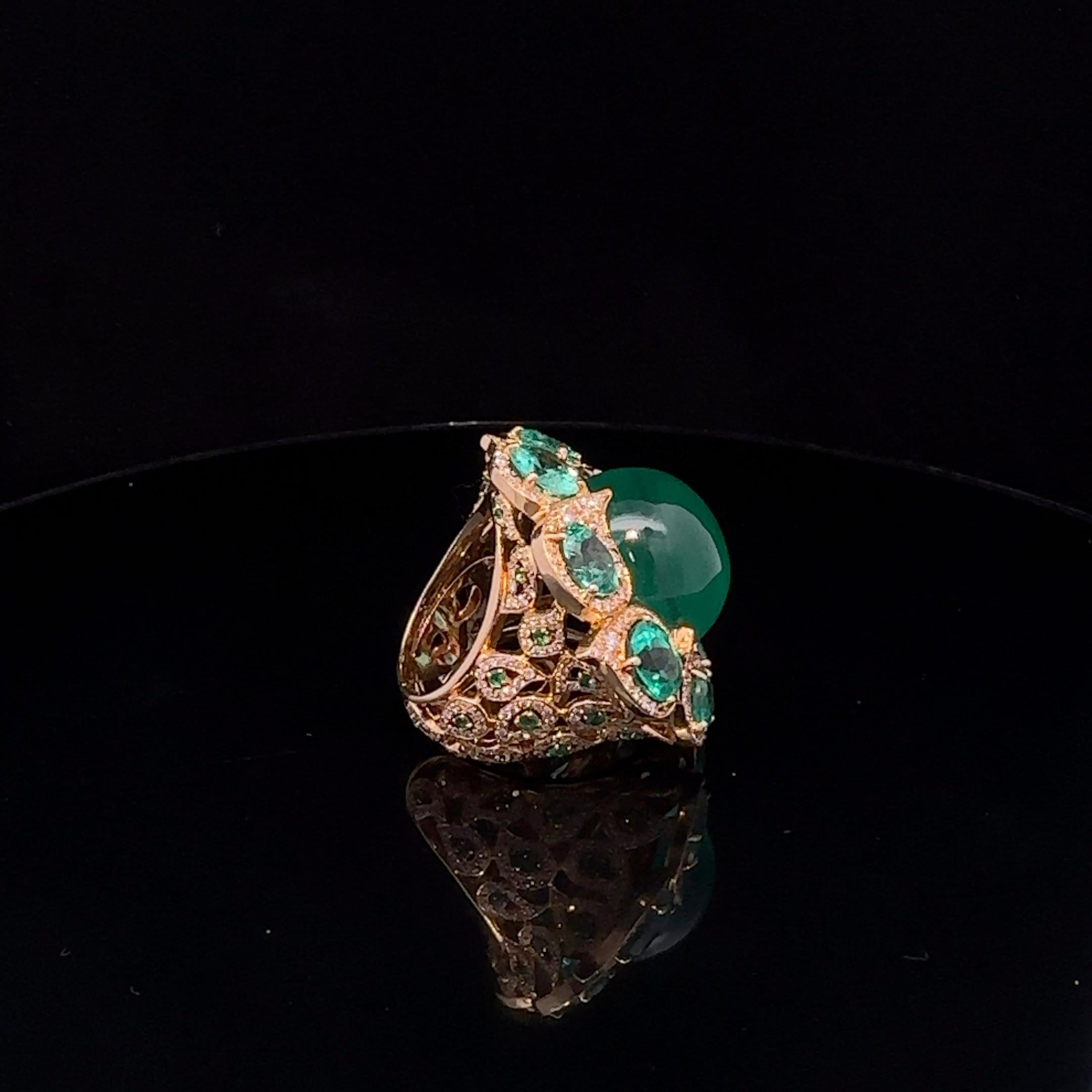 Esmeralda Brillante Anillo 45 ct AAA+ valor estimado 175000.-Euro excepcional Estilo en venta 4