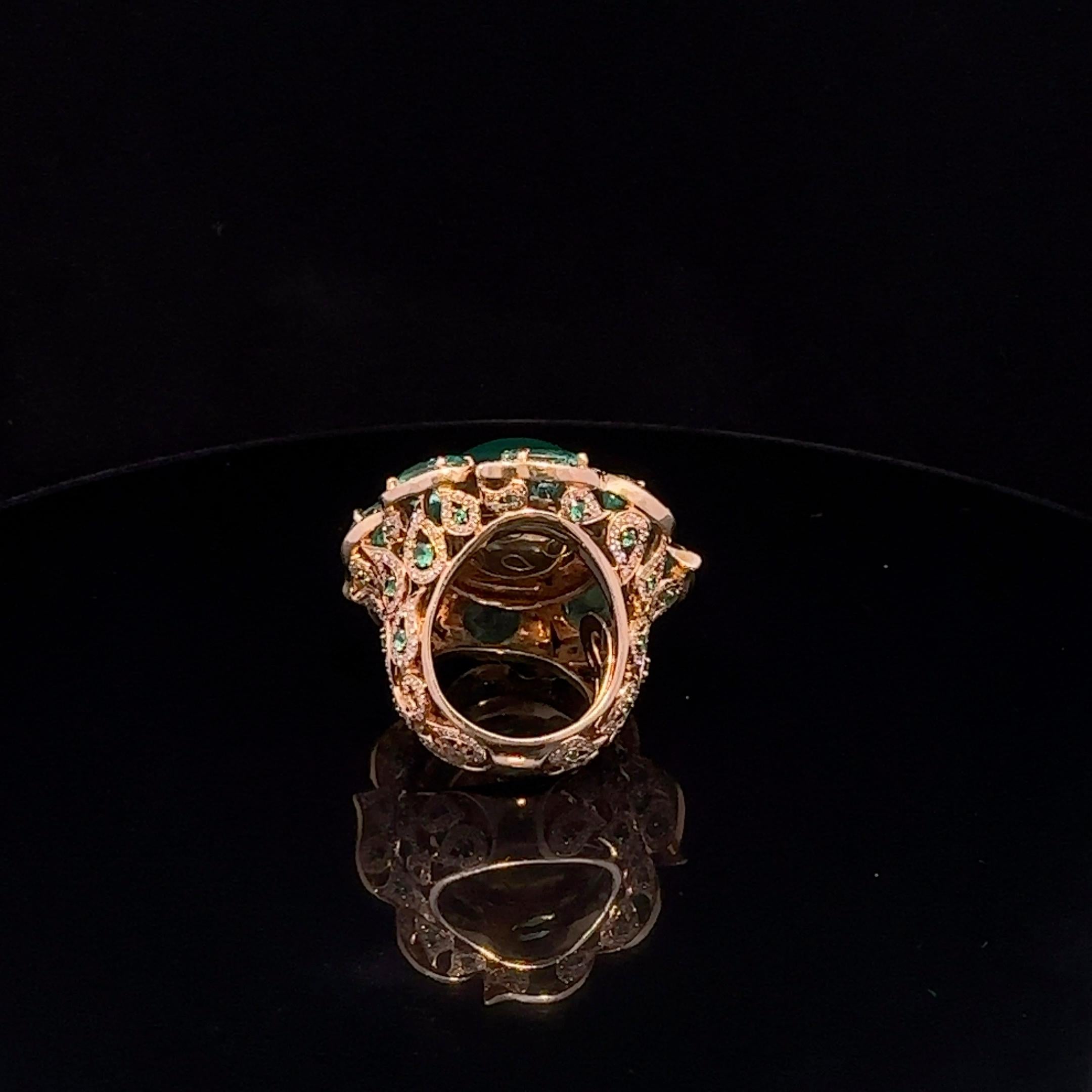 Esmeralda Brillante Anillo 45 ct AAA+ valor estimado 175000.-Euro excepcional Estilo en venta 5