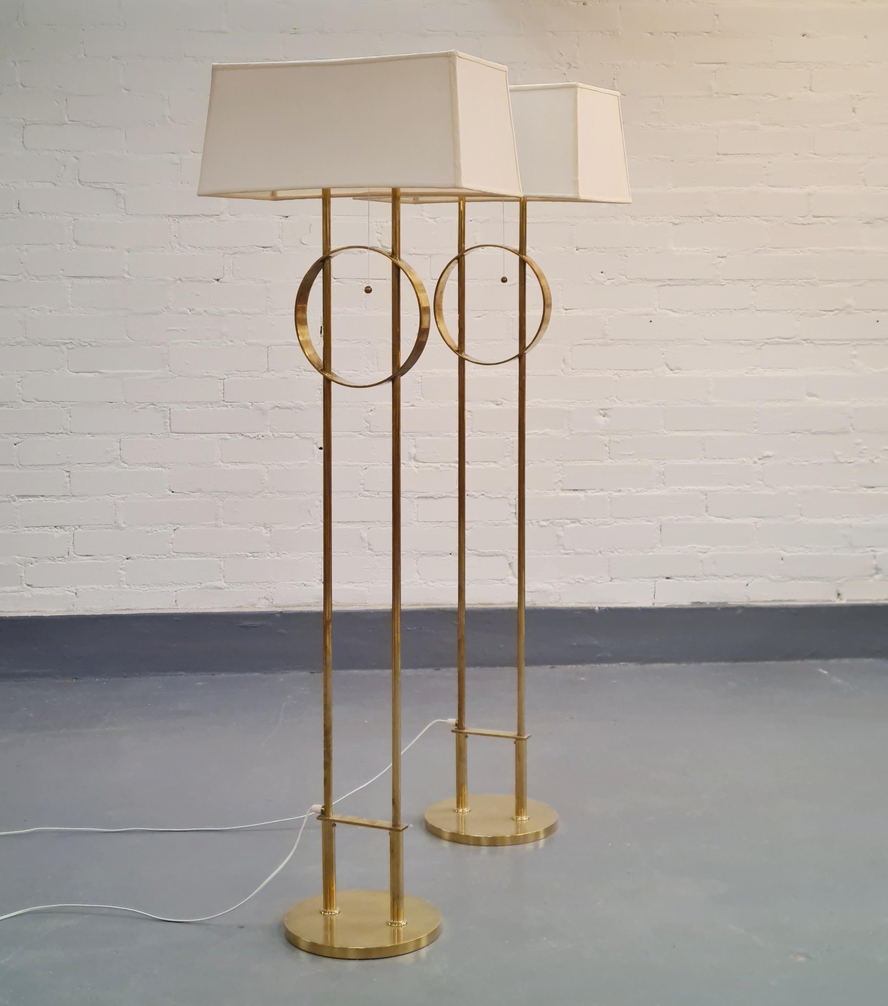 Scandinavian Modern Exceptional Commissioned Floor Lamps by Paavo Tynell, Taito For Sale