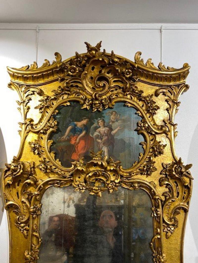 Louis XV Exceptional Console and Its Mirror