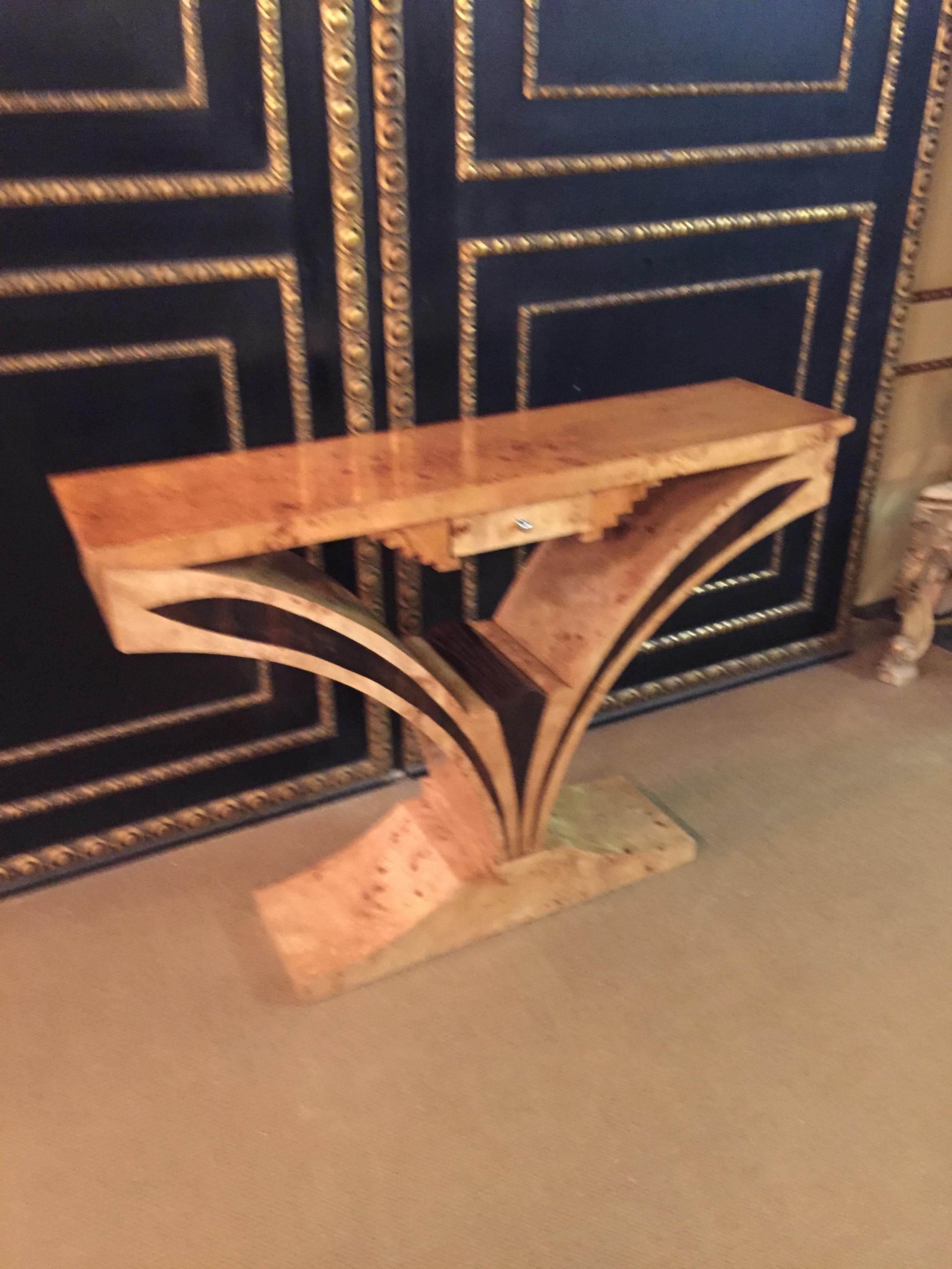 Veneer Exceptional Console in Art Deco Style