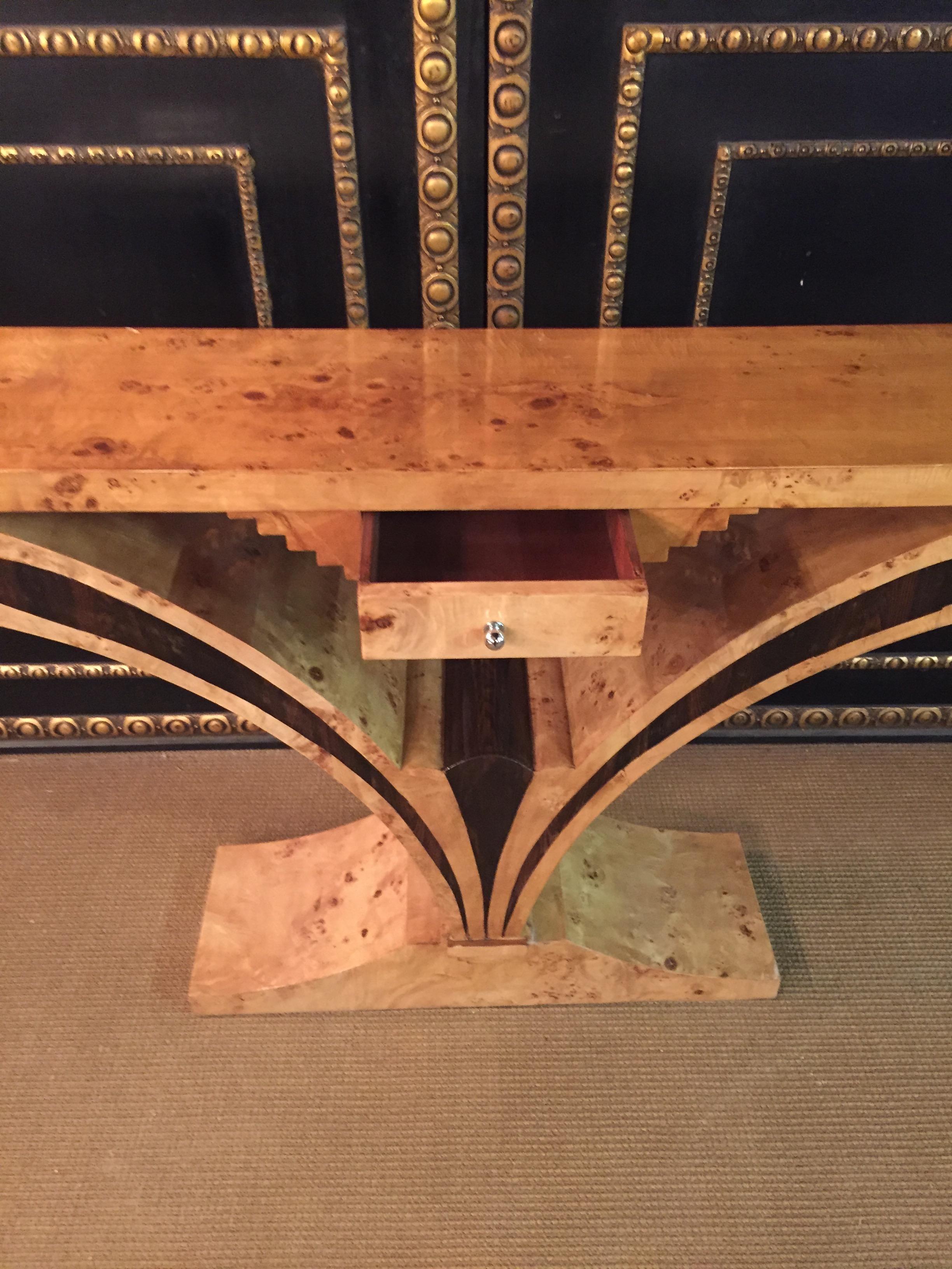Beech Exceptional Console in Art Deco Style