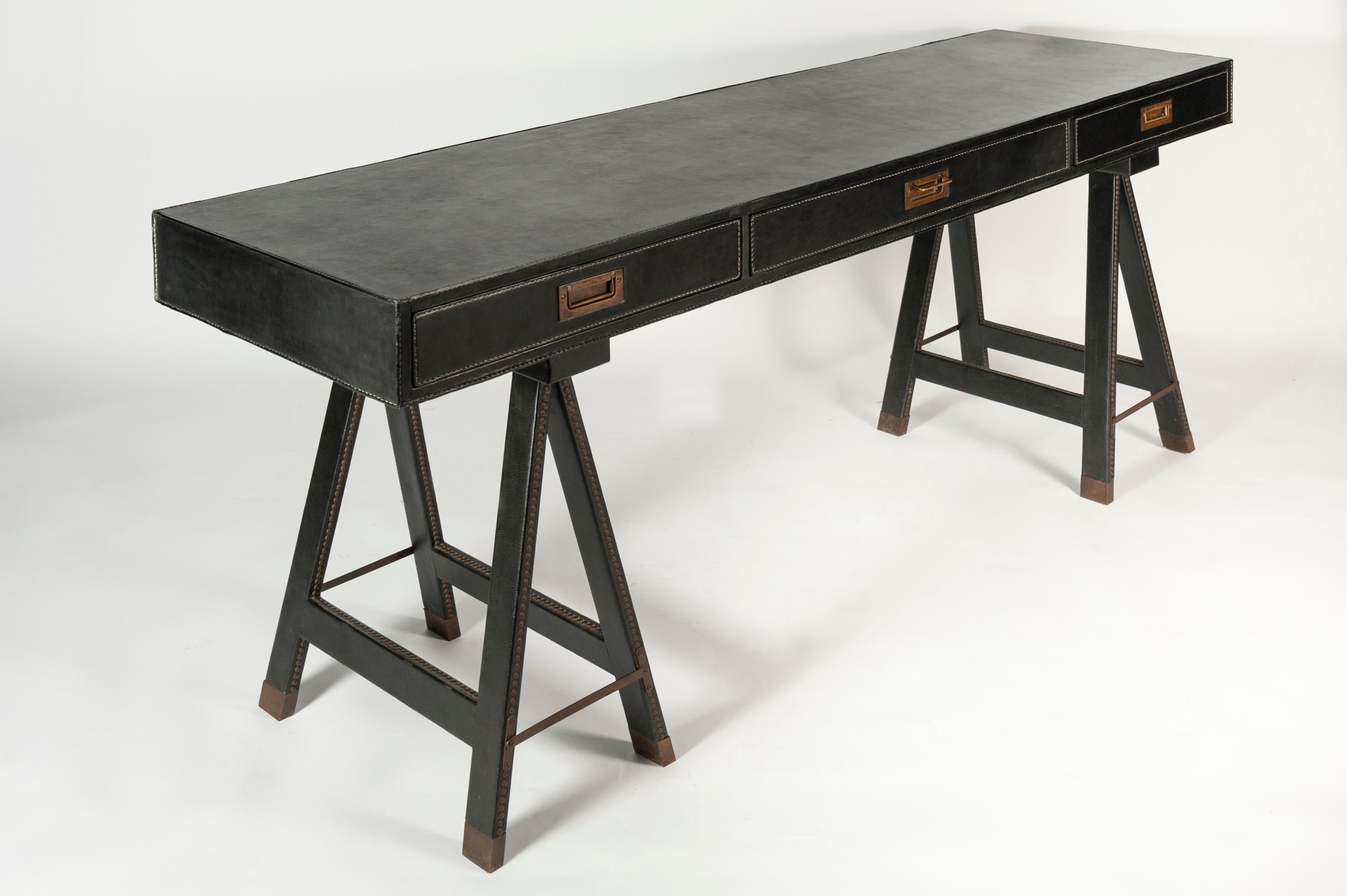 Exceptional Console or Desk by Jacques Adnet 1