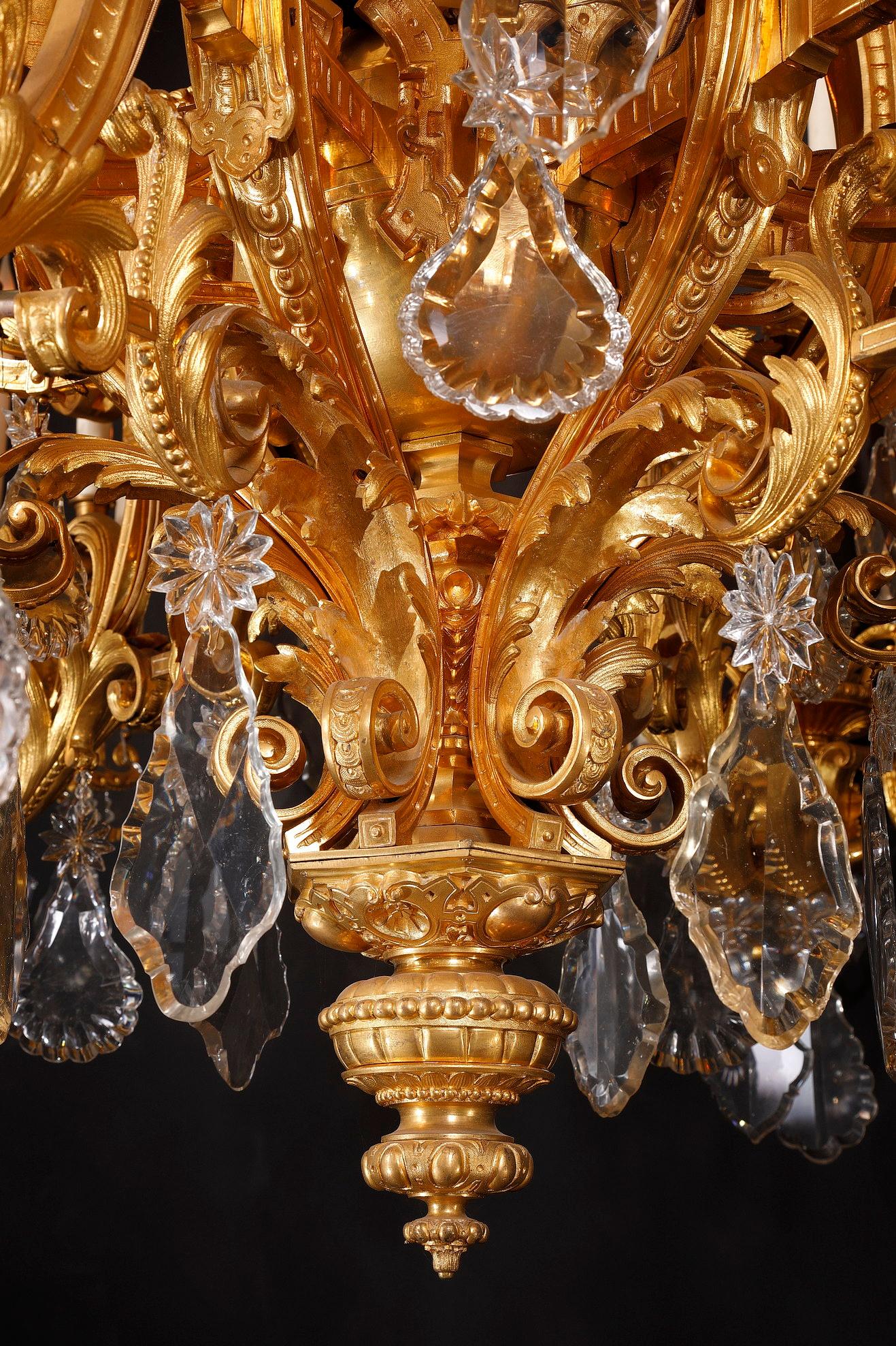 Exceptional Crystal and Bronze Chandelier, L-A Marquis, France, C. 1860 For Sale 3