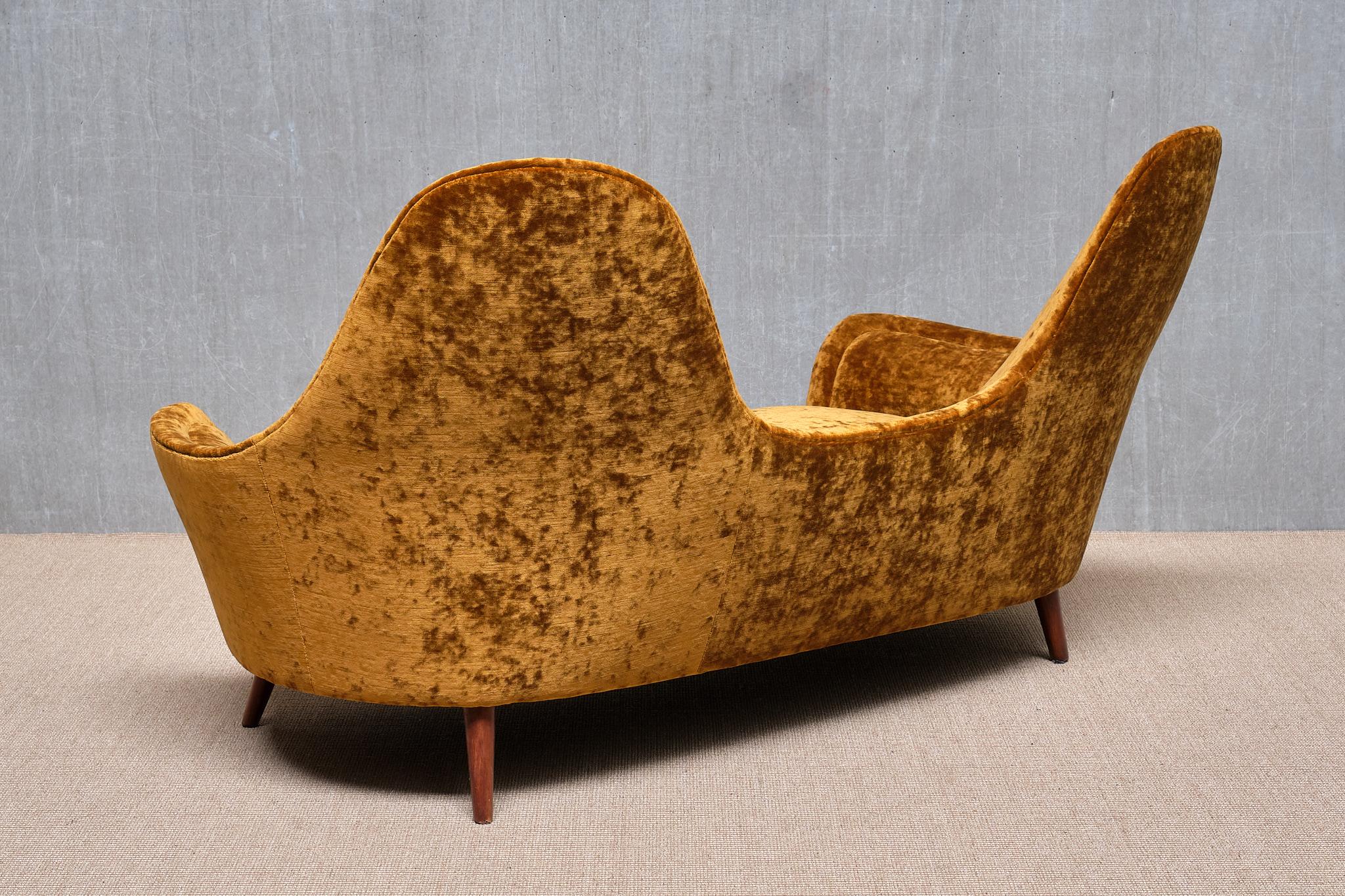 Exceptionnel canapé Cesar en velours Fadini Borghi, Italie, années 1950 en vente 3