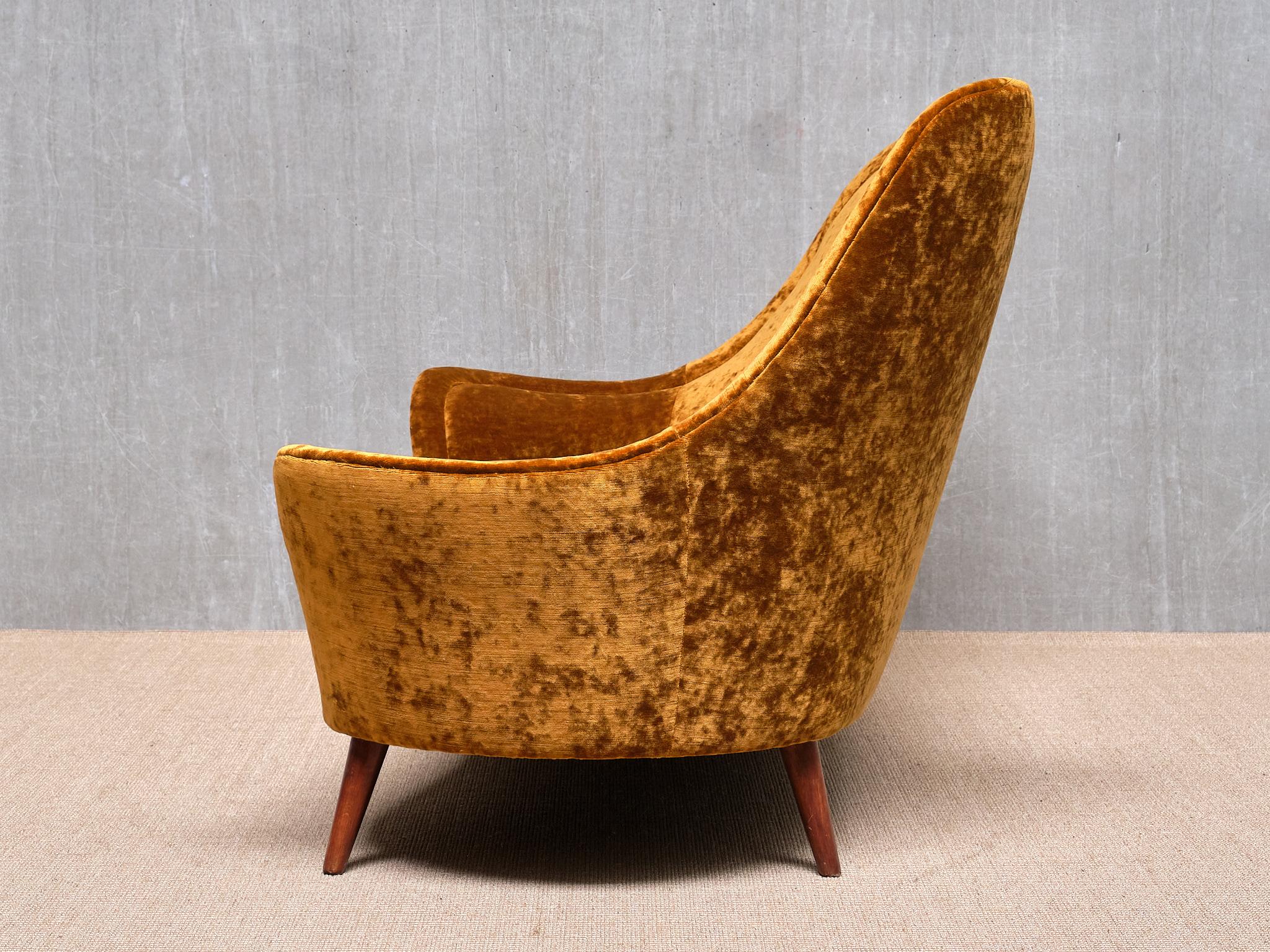 Exceptionnel canapé Cesar en velours Fadini Borghi, Italie, années 1950 en vente 4