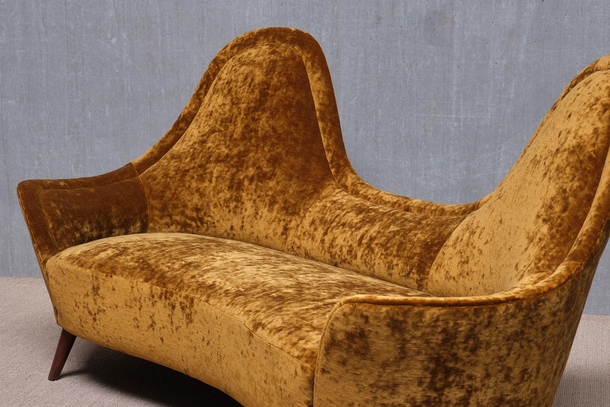 Exceptionnel canapé Cesar en velours Fadini Borghi, Italie, années 1950 en vente 5