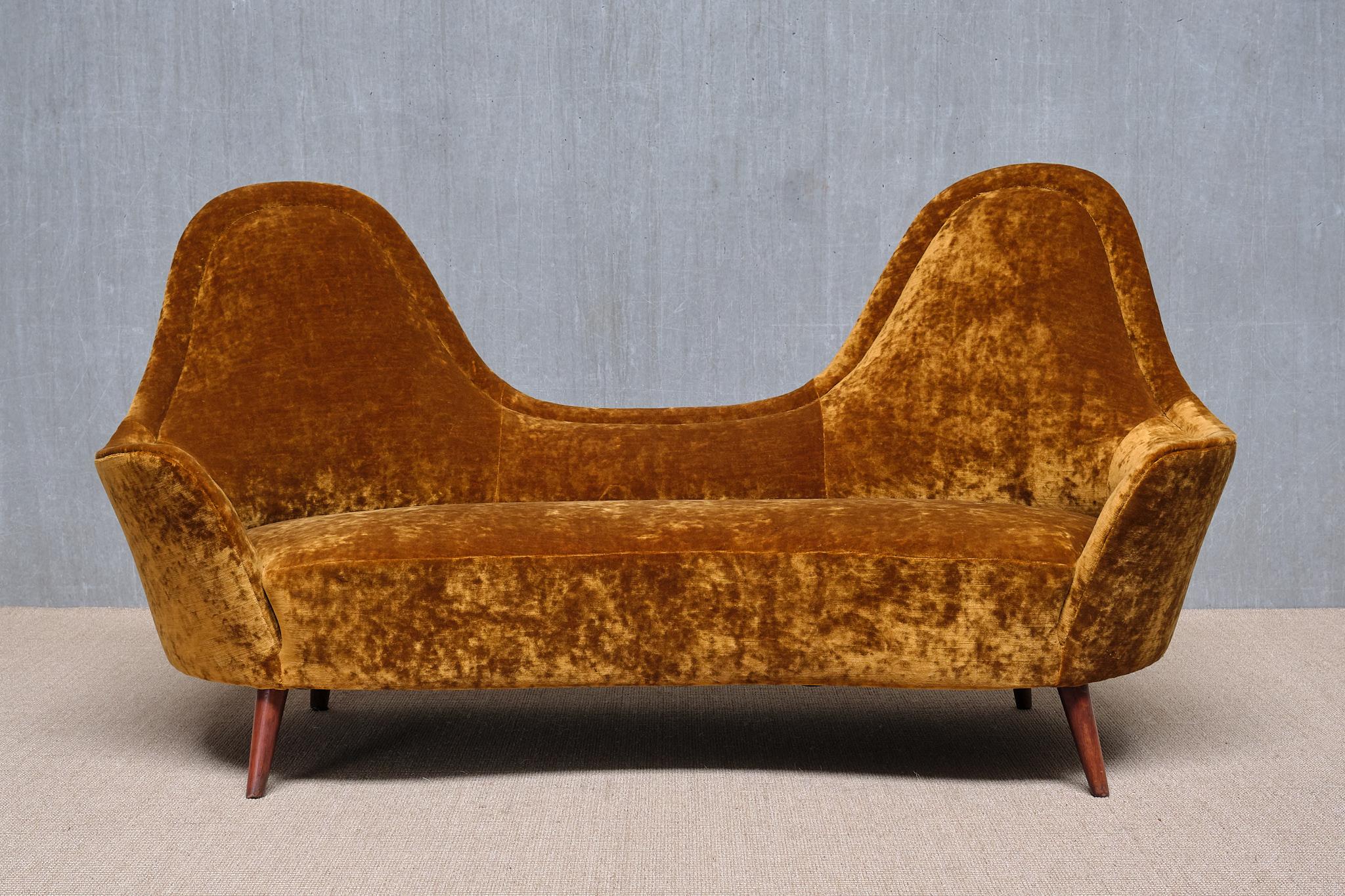 Exceptionnel canapé Cesar en velours Fadini Borghi, Italie, années 1950 en vente 7