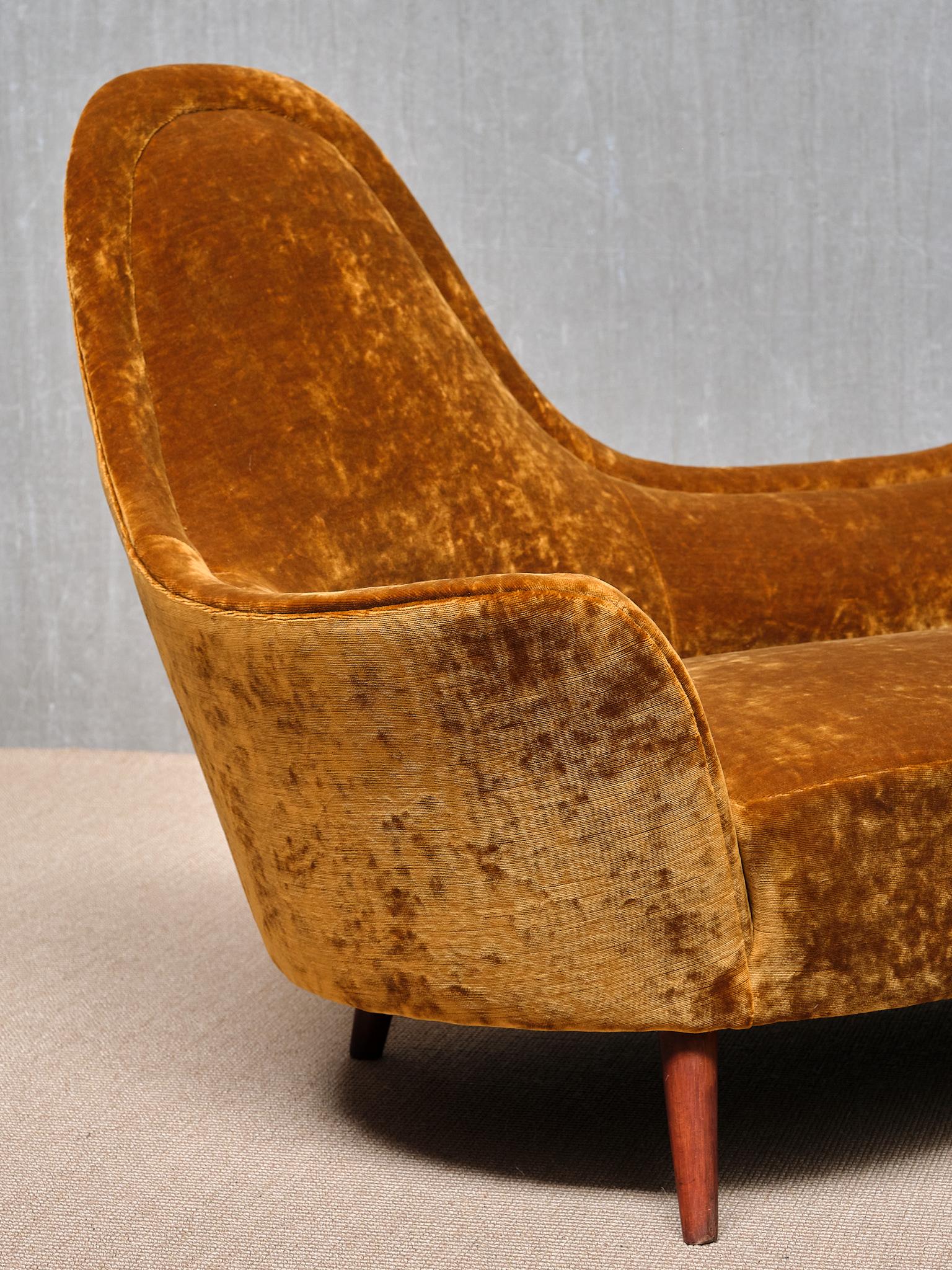 Exceptionnel canapé Cesar en velours Fadini Borghi, Italie, années 1950 en vente 1