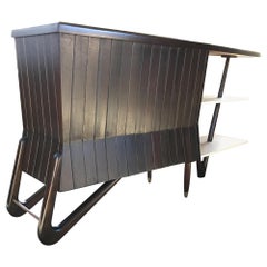 Exceptional Custom Cocktail Display Cabinet Mexican Modernist Service Bar 1950s