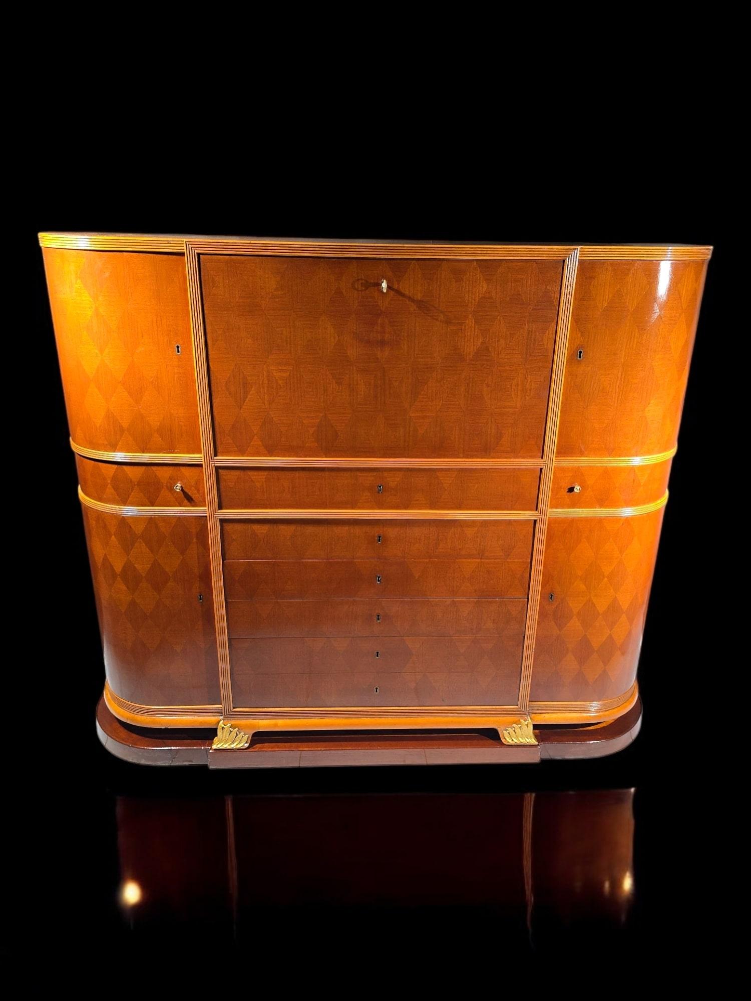 Fruitwood Exceptional Custom Desk by Pere Cosp – Circa 1940 For Sale
