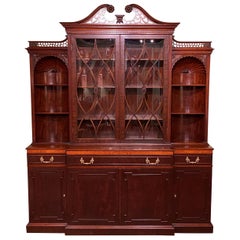Vintage Exceptional Custom Mahogany Breakfront Server Cabinet by Joseph Gerte, Boston