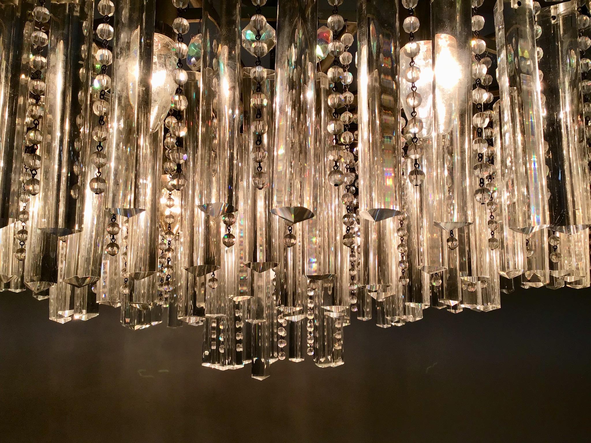 Mid-Century Cut Crystal Chandelier by Bakalowits, Austria, circa 1950s 1