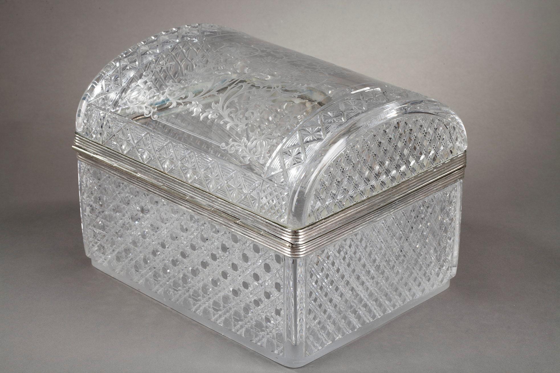 Exceptional Cut Crystal Rectangular Case from Baccarat, XIX Period 2