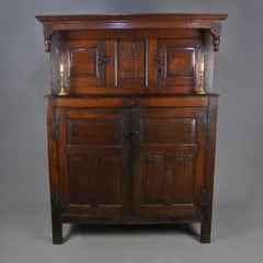 Exceptional Dated English Oak Press Cupboard with Secrets – 1723