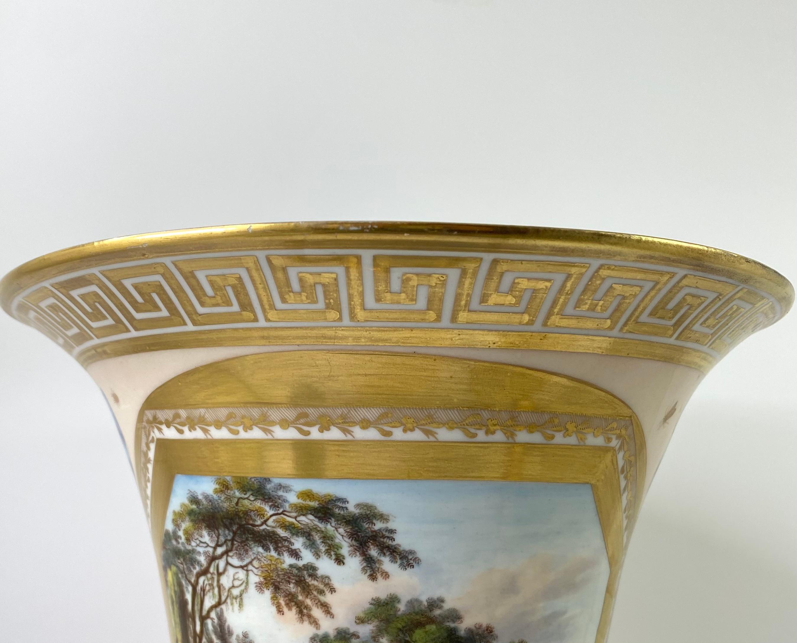 Georgian Exceptional Derby Two Part Vase. Daniel Lucas, C. 1810