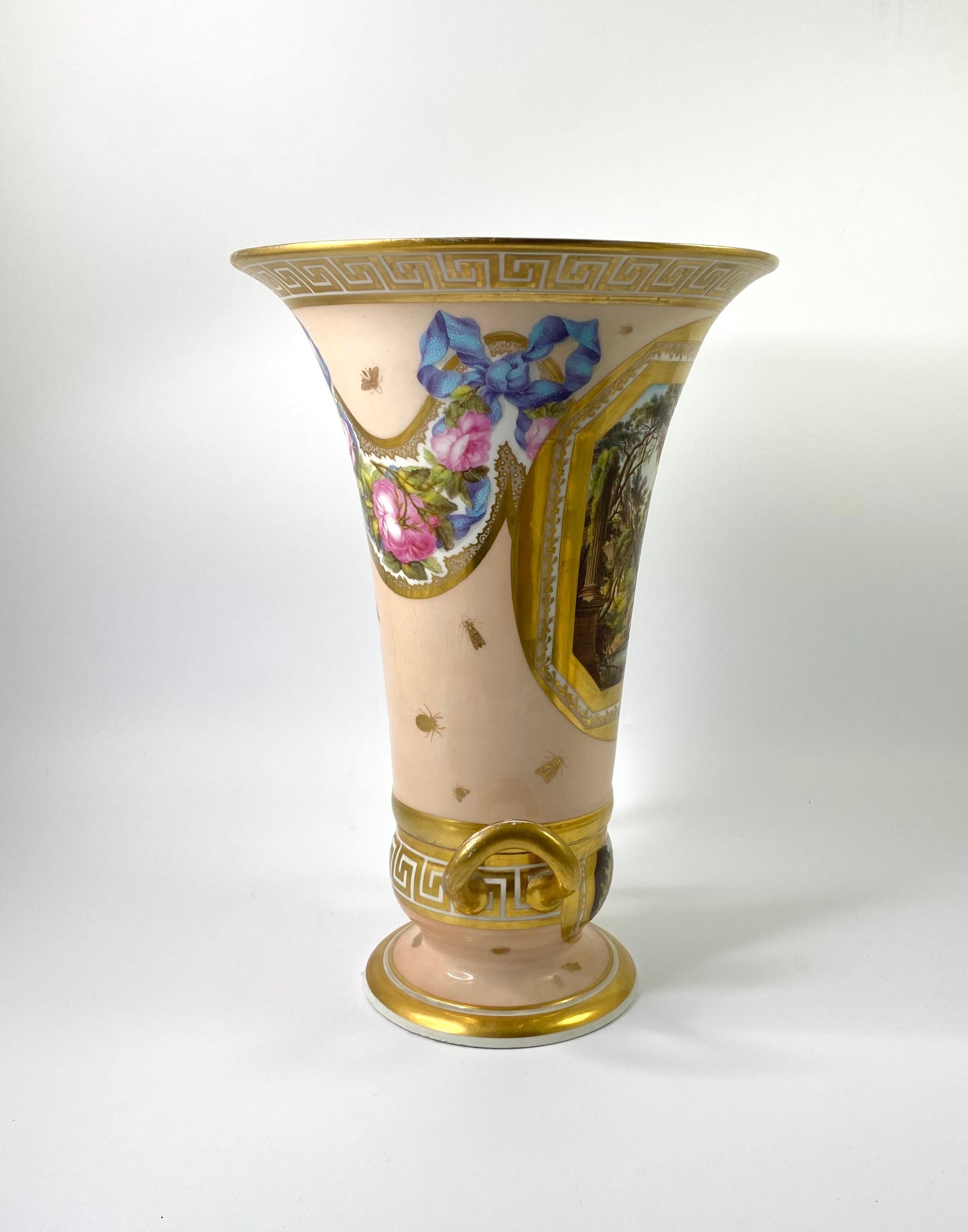 Fired Exceptional Derby Two Part Vase. Daniel Lucas, C. 1810