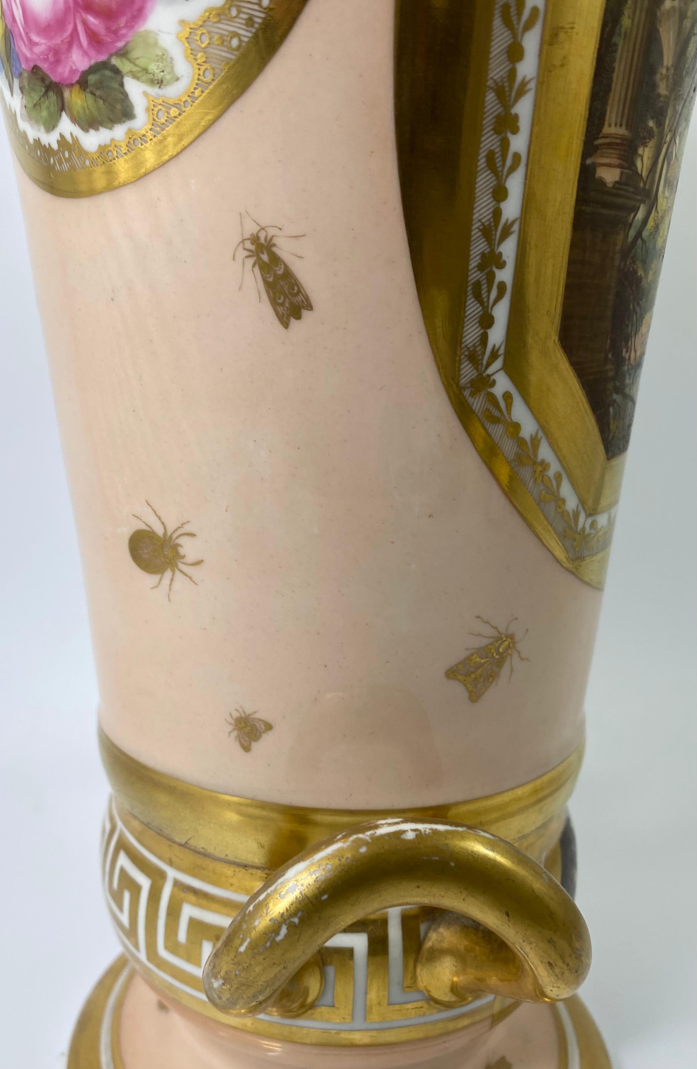 Early 19th Century Exceptional Derby Two Part Vase. Daniel Lucas, C. 1810