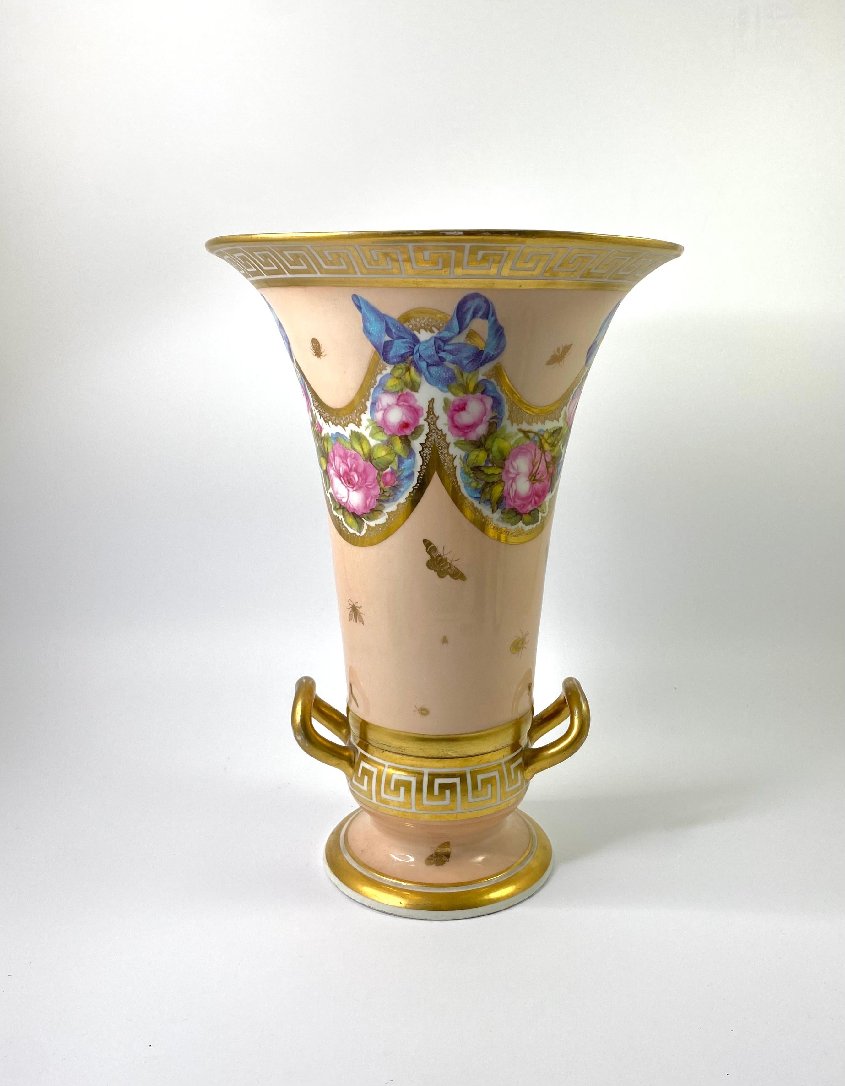 Porcelain Exceptional Derby Two Part Vase. Daniel Lucas, C. 1810