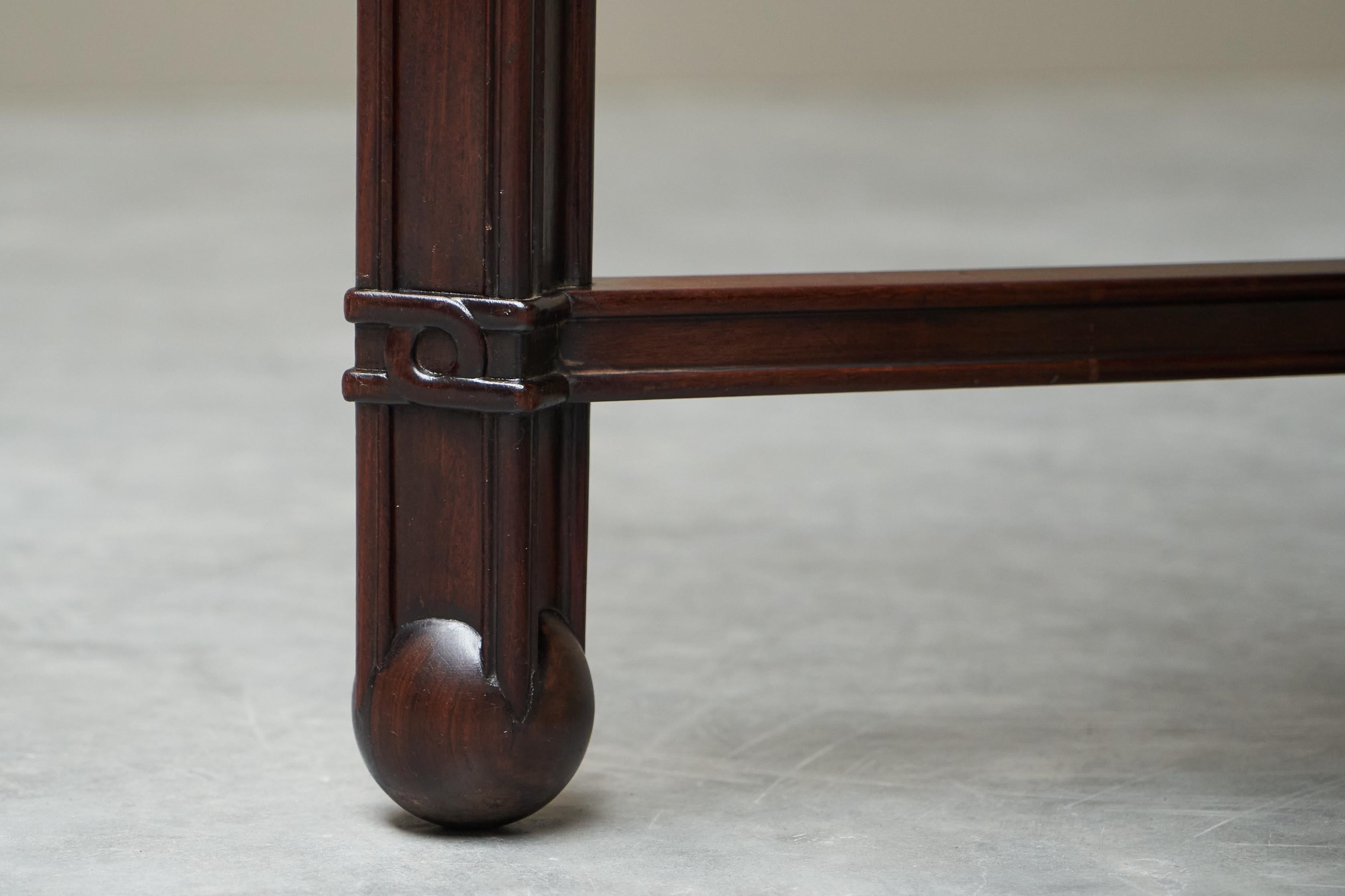 Exceptional Desk in Mahogany, Walnut, Ebony and Brass Early 20th Century For Sale 10