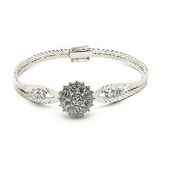Exceptional diamond bracelet in 18k white gold.