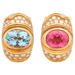 Exceptional Diamond & Colored Stone Earrings by Marina B.