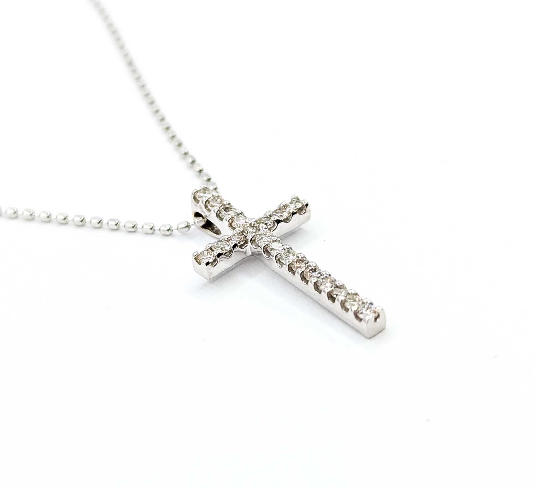da uomo o donna Eccezionale ciondolo a croce con diamante in oro bianco 18 carati in vendita
