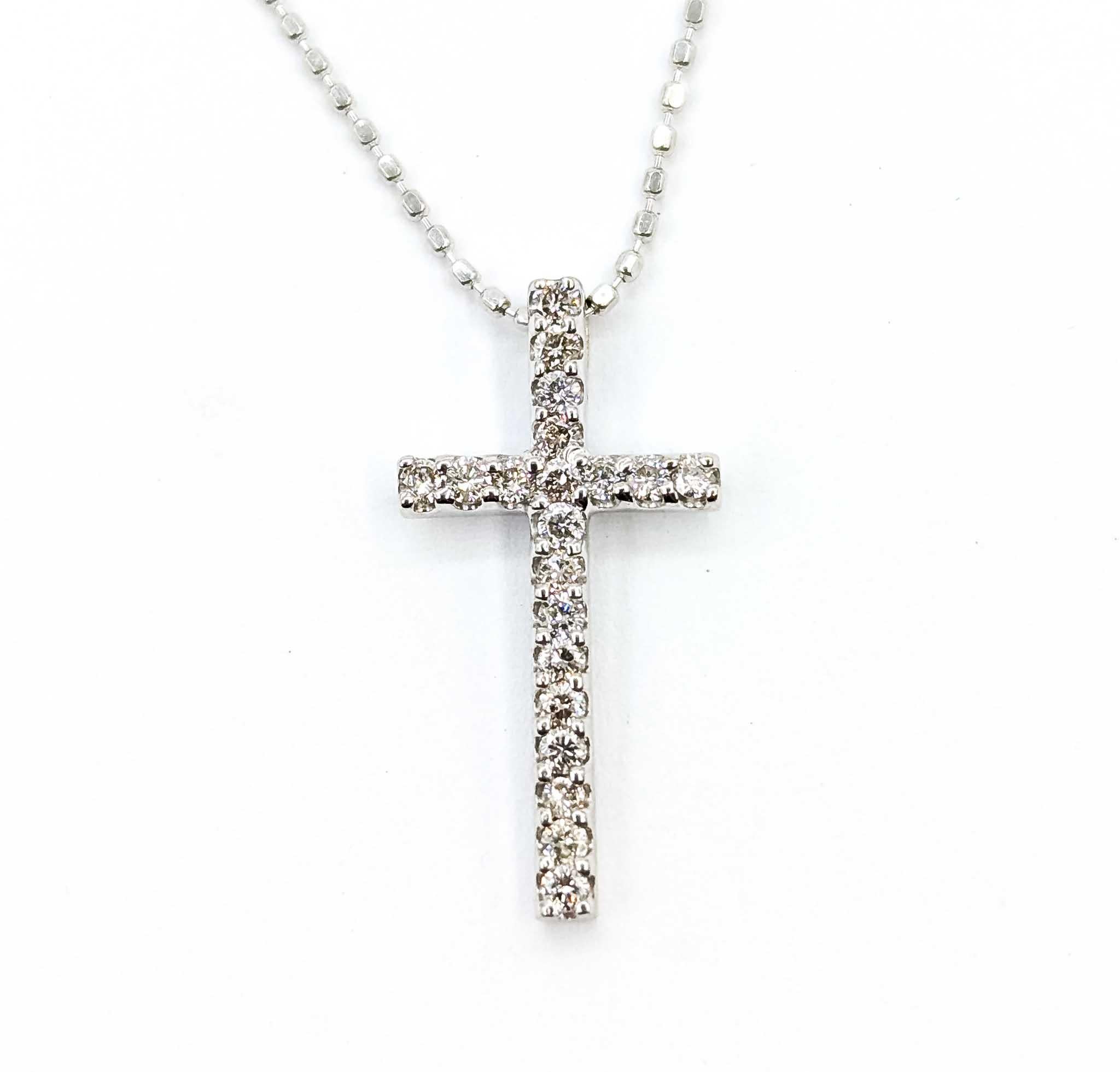 Exceptional Diamond Cross Pendant in 18k White Gold