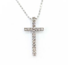 Exceptional Diamond Cross Pendant in 18k White Gold