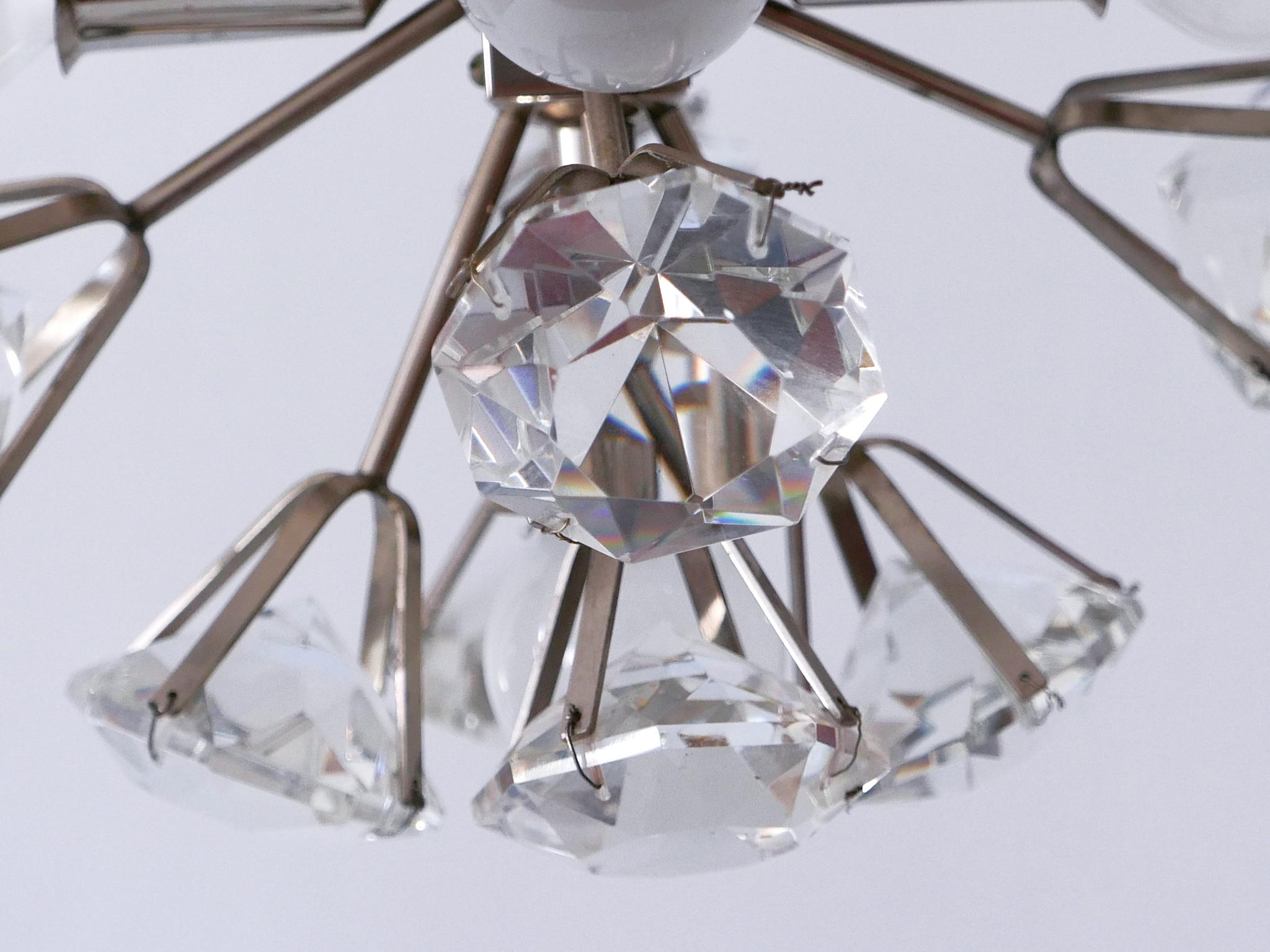 Exceptional Diamond Shaped Large Crystal Glass Chandelier by Bakalowits & Sons For Sale 6