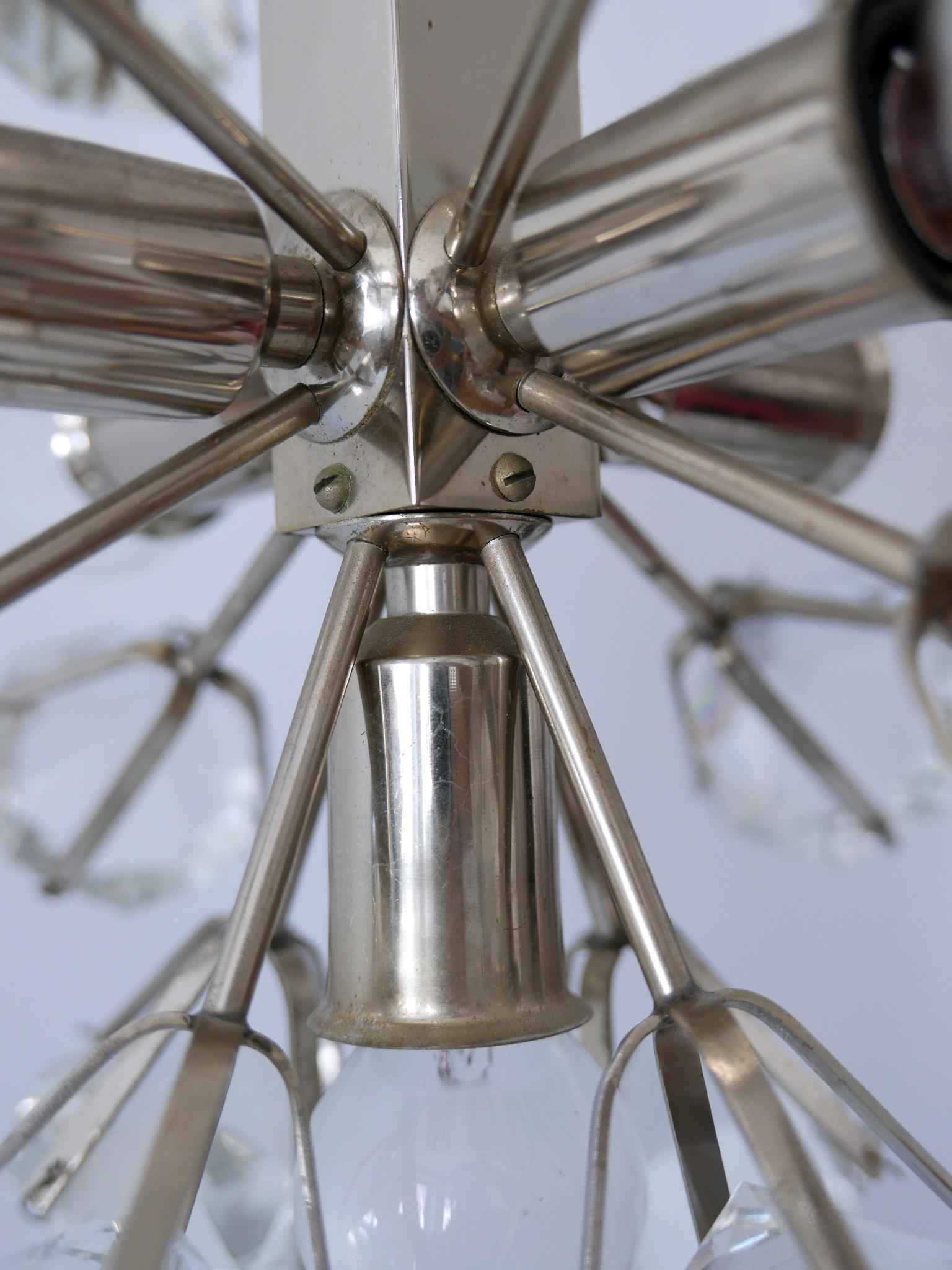 Exceptional Diamond Shaped Large Crystal Glass Chandelier by Bakalowits & Sons For Sale 12