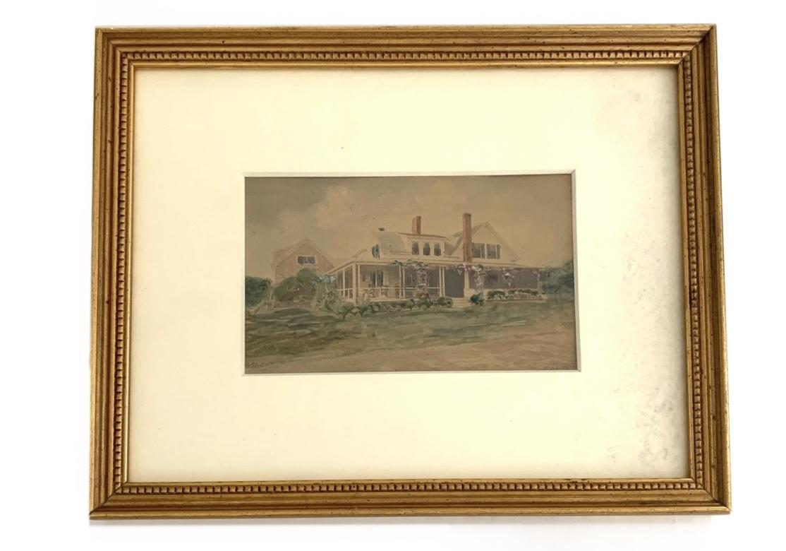 Exceptionnelle aquarelle réduite signée d'une résidence en vente 4