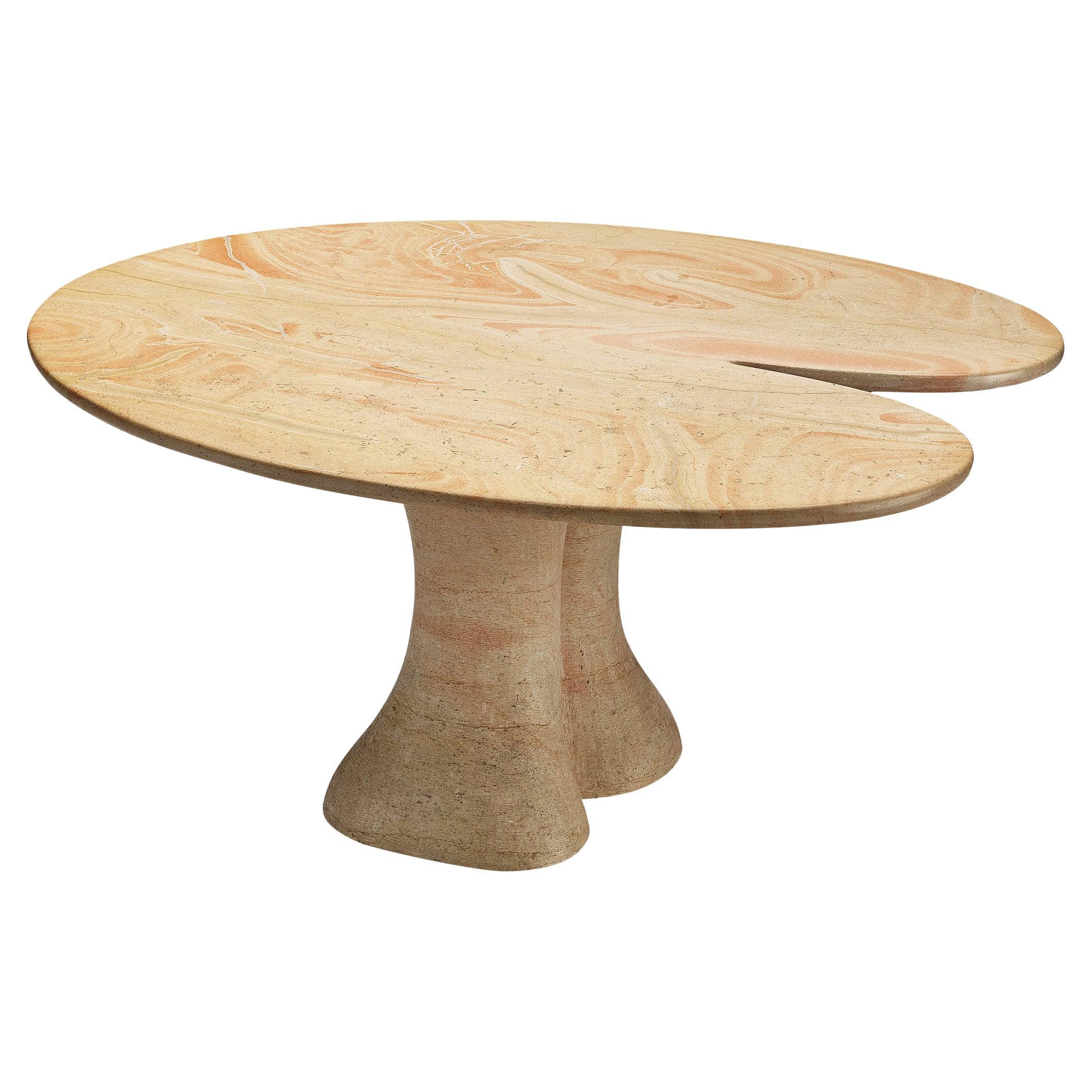 Exceptional Dining or Center Table in Limestone