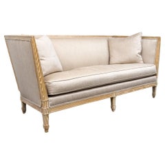 Vintage Exceptional Directoire Style Sofa in Cerused Oak