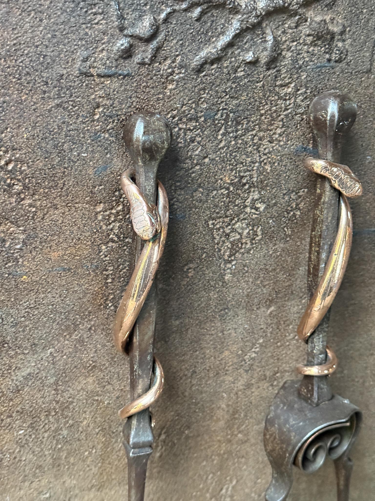Exceptional Dutch Art Nouveau Fireplace Tools For Sale 4