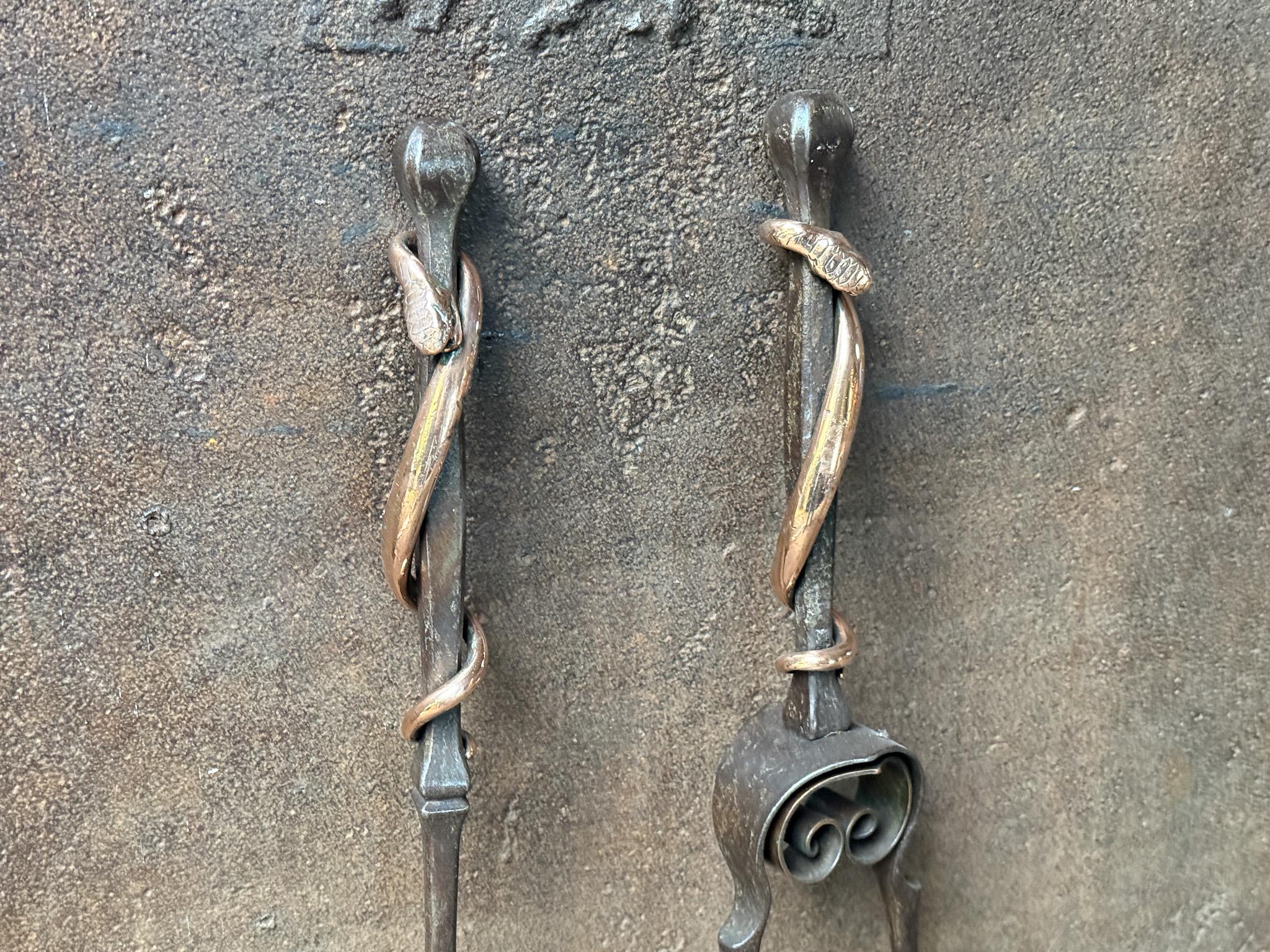 Exceptional Dutch Art Nouveau Fireplace Tools For Sale 12
