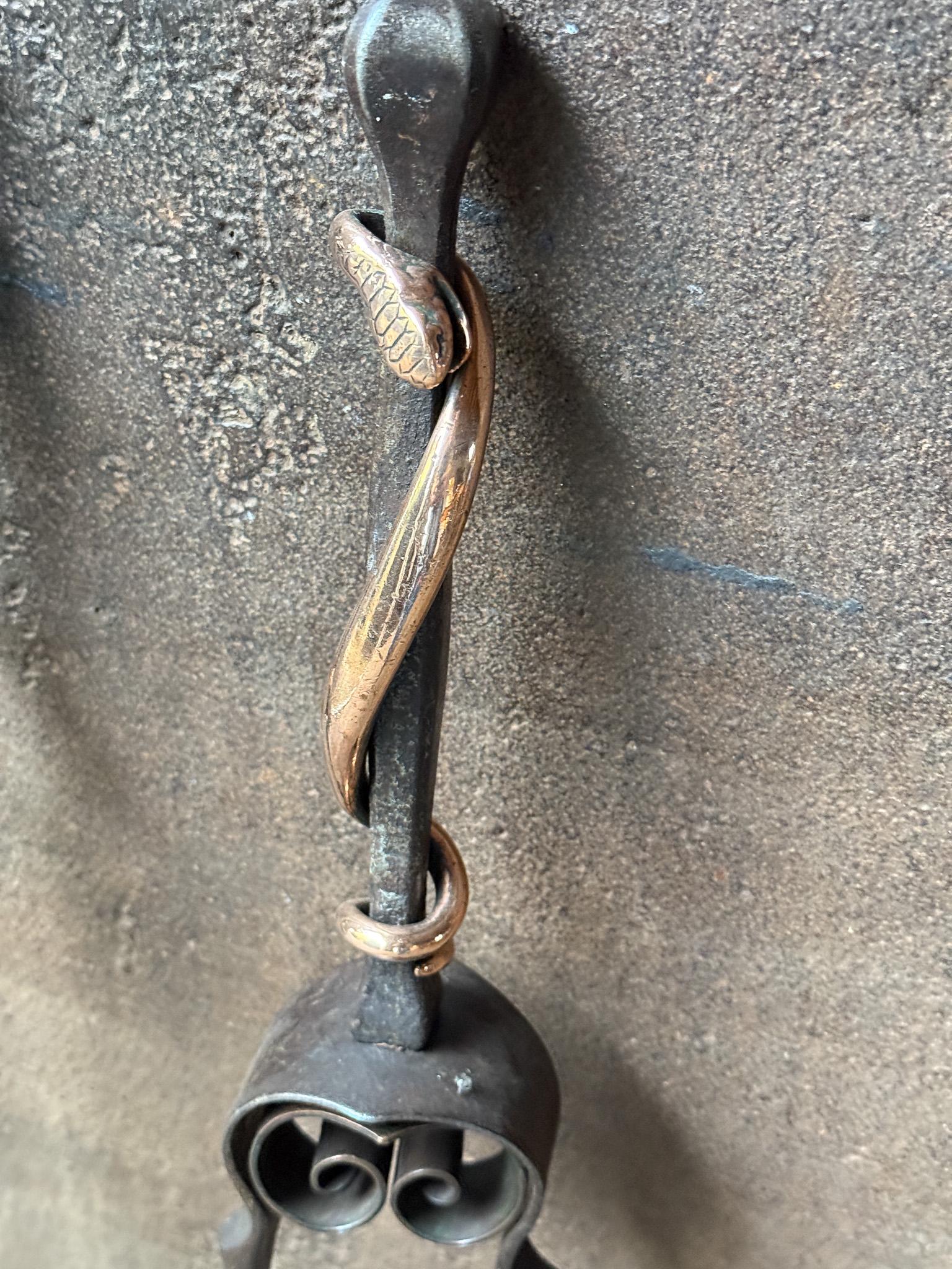 Exceptional Dutch Art Nouveau Fireplace Tools For Sale 2