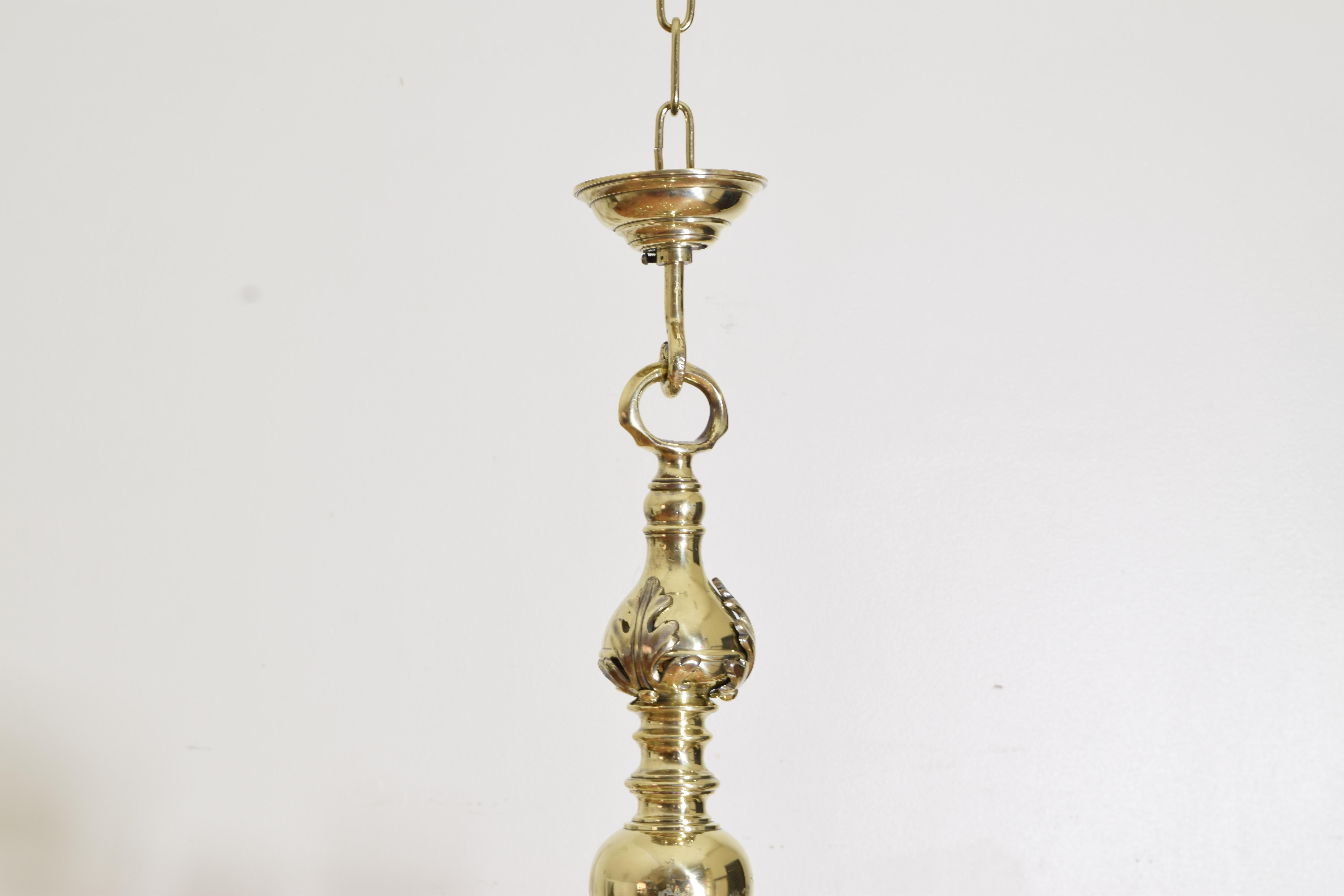Exceptional Dutch Baroque Style 2-Tier 12 Light Brass Chandelier, 3rdq 19th cen. In Good Condition For Sale In Atlanta, GA