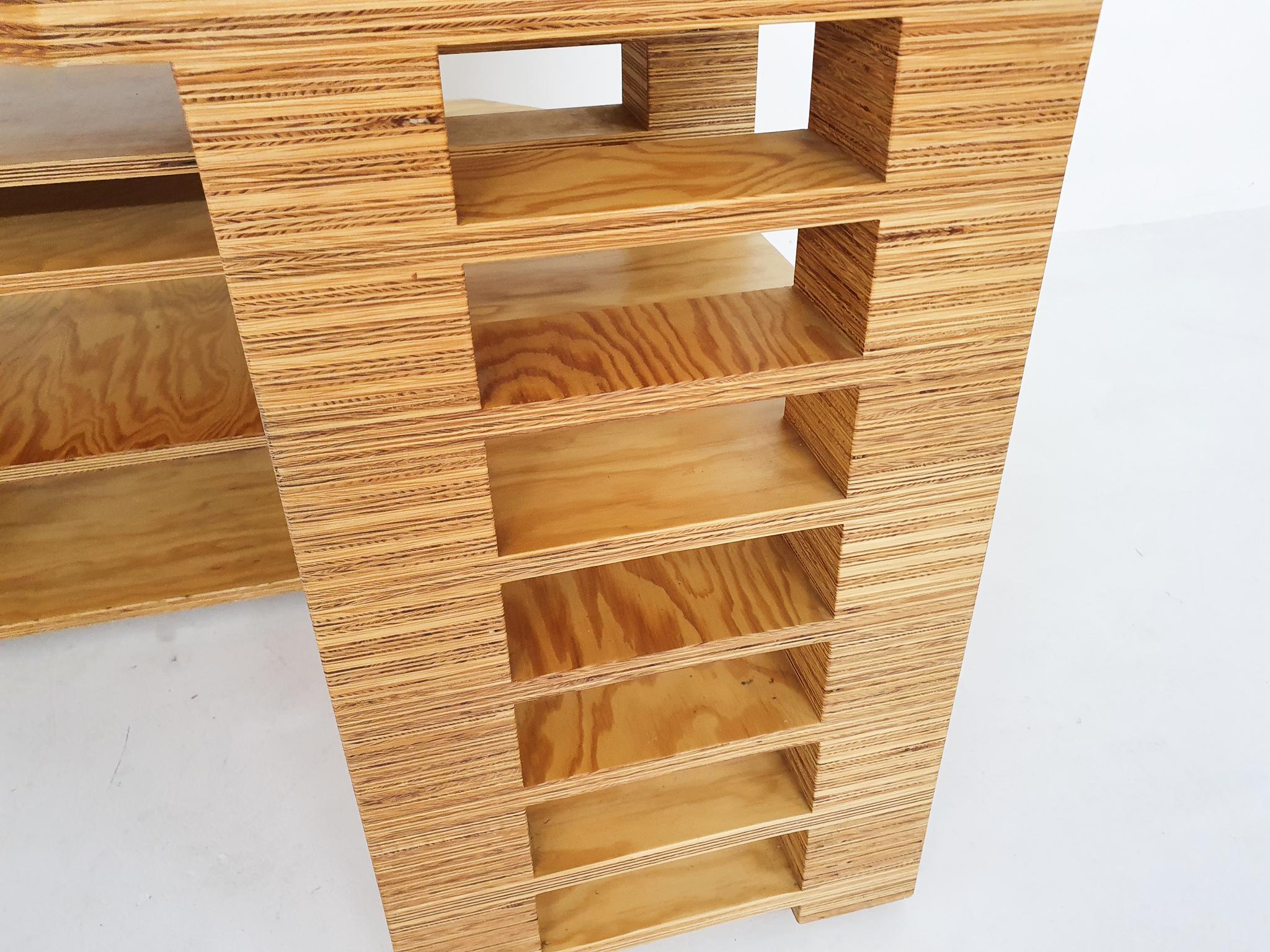 Exceptional Dutch Design Plywood Desk For Sale 8
