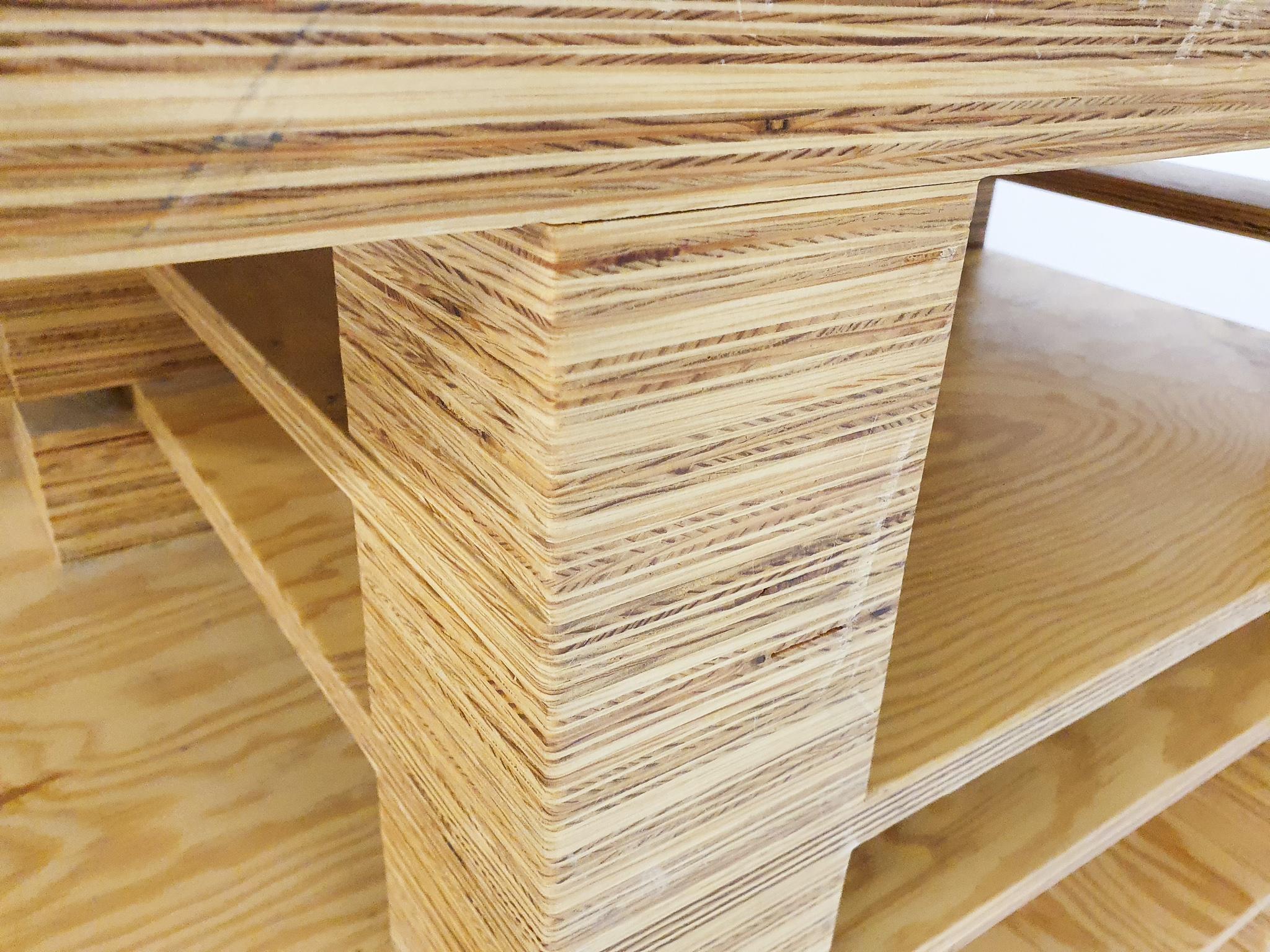 Exceptional Dutch Design Plywood Desk For Sale 12